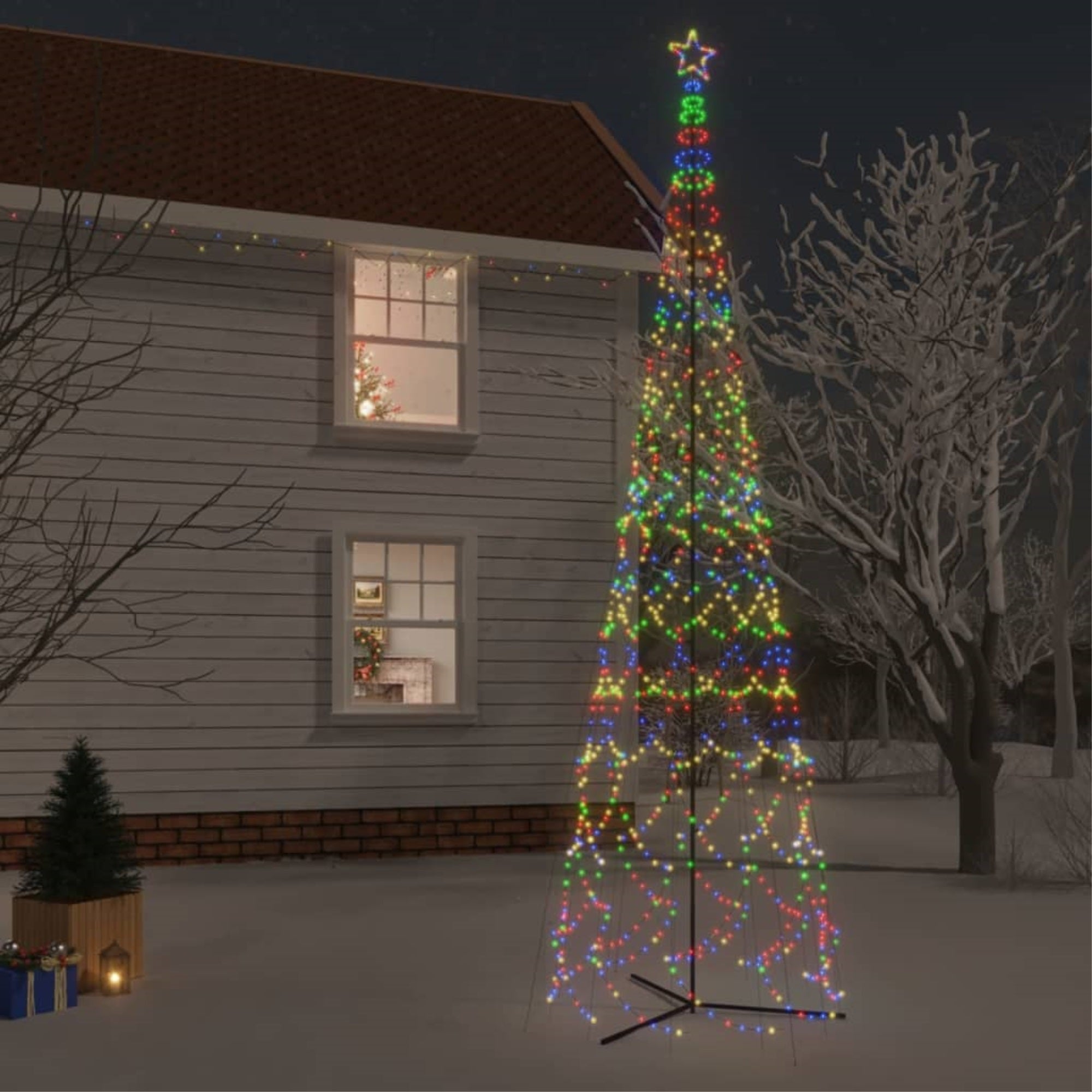 Vidaxl Christmas Cone Tree Colorful 3000 Leds 90.6'X315'