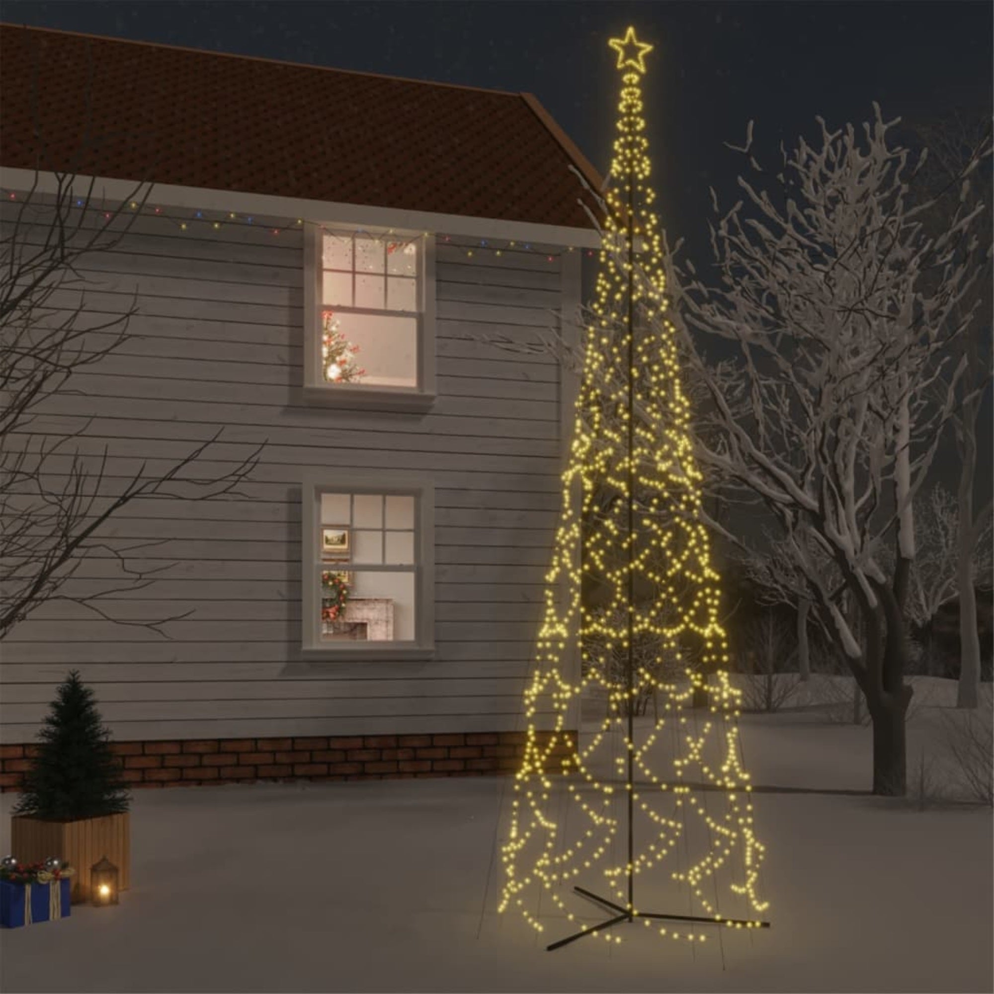 Vidaxl Christmas Cone Tree Warm White 3000 Leds 90.6'X315'