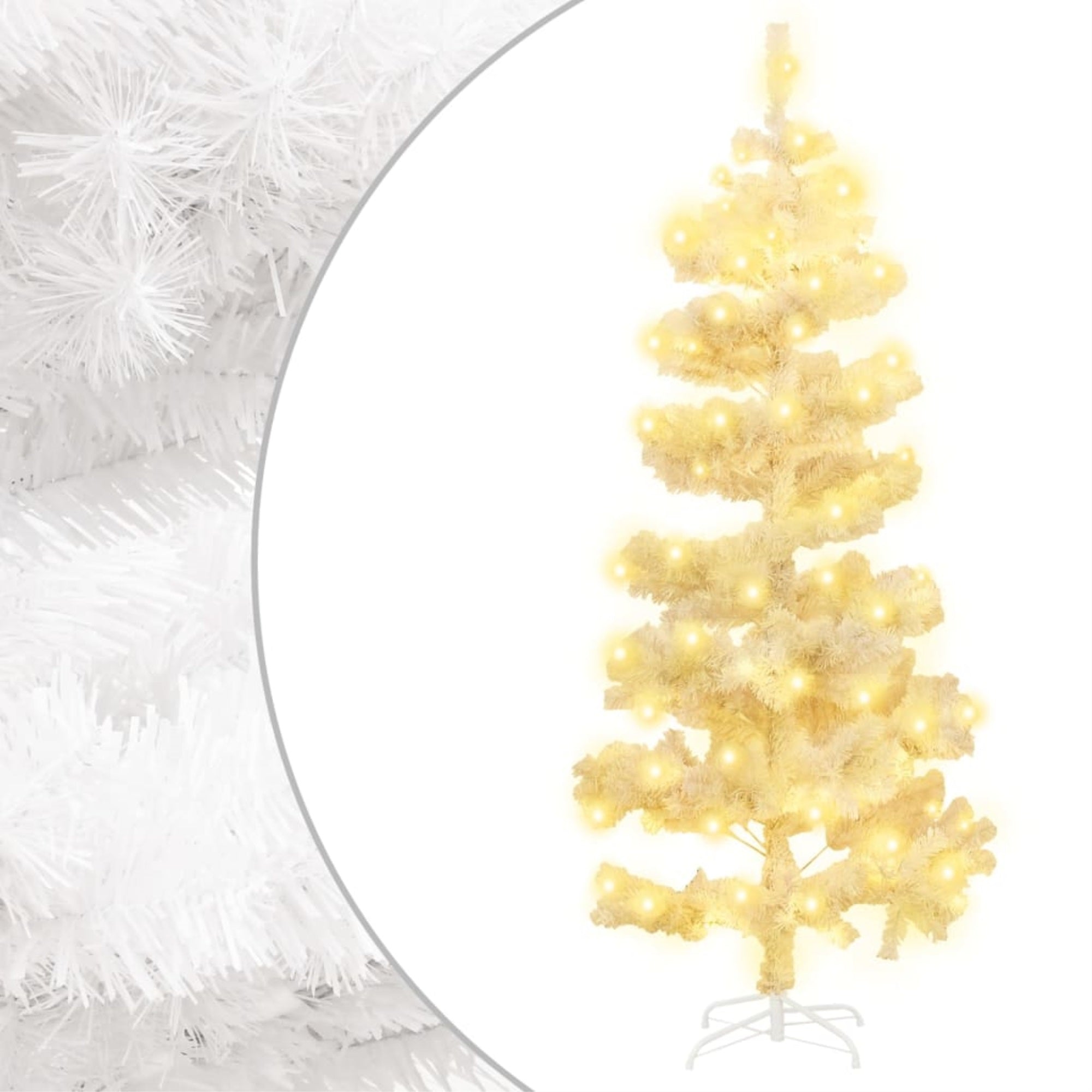 Vidaxl Swirl Christmas Tree With Stand And Leds White 59.1' Pvc