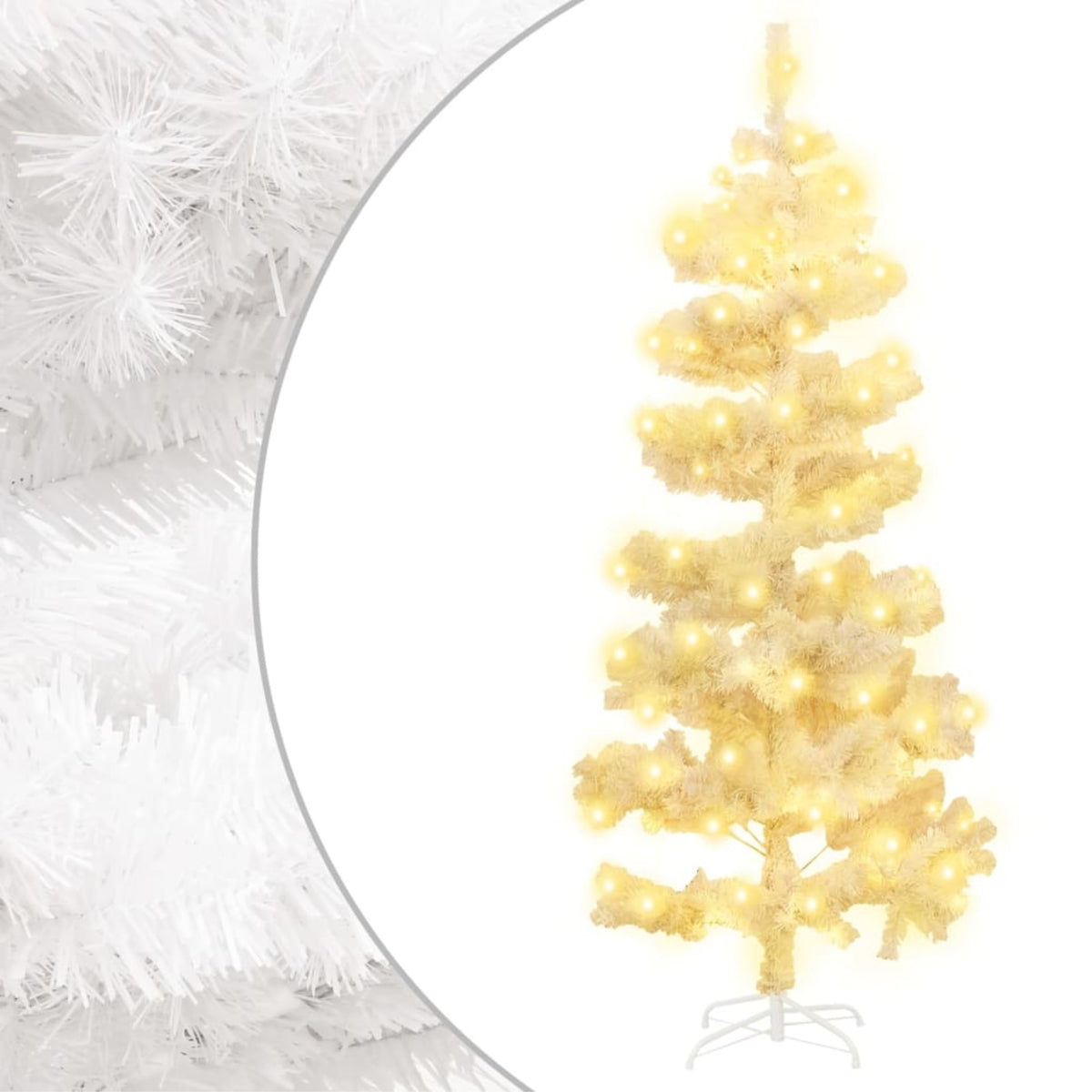 Vidaxl Swirl Christmas Tree With Stand And Leds White 59.1' Pvc