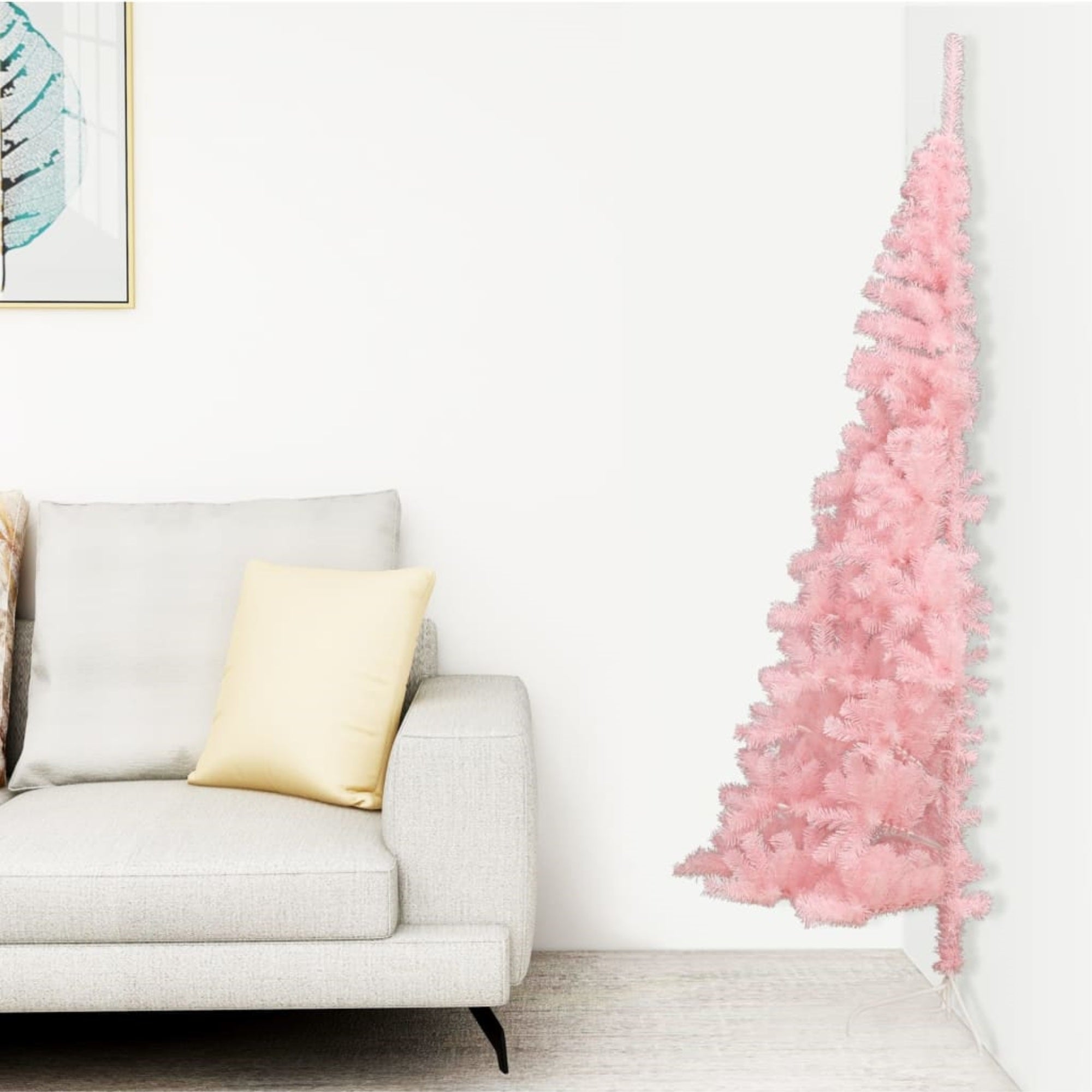 Vidaxl Artificial Half Christmas Tree With Stand Pink 47.2' Pvc