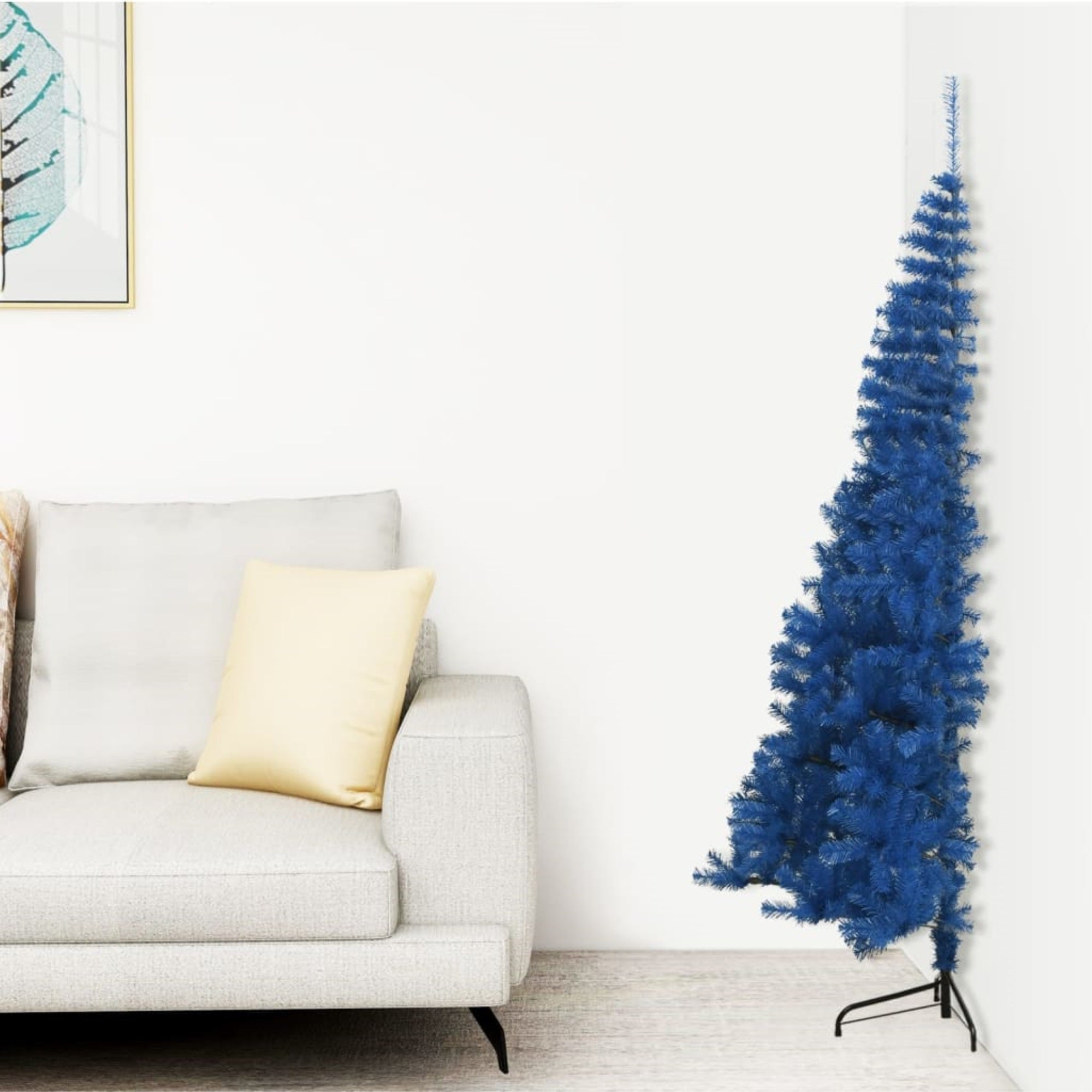 Vidaxl Artificial Half Christmas Tree With Stand Blue 59.1' Pvc