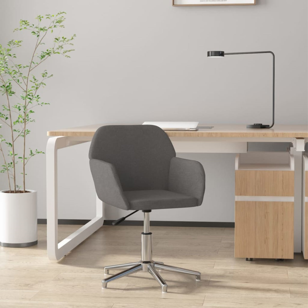 Vidaxl Swivel Office Chair Light Gray Fabric