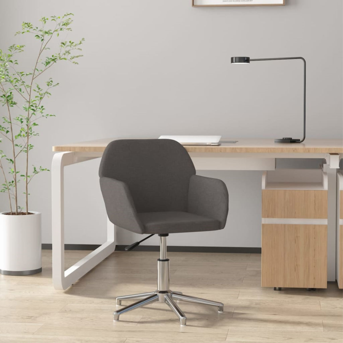 Vidaxl Swivel Office Chair Dark Gray Fabric