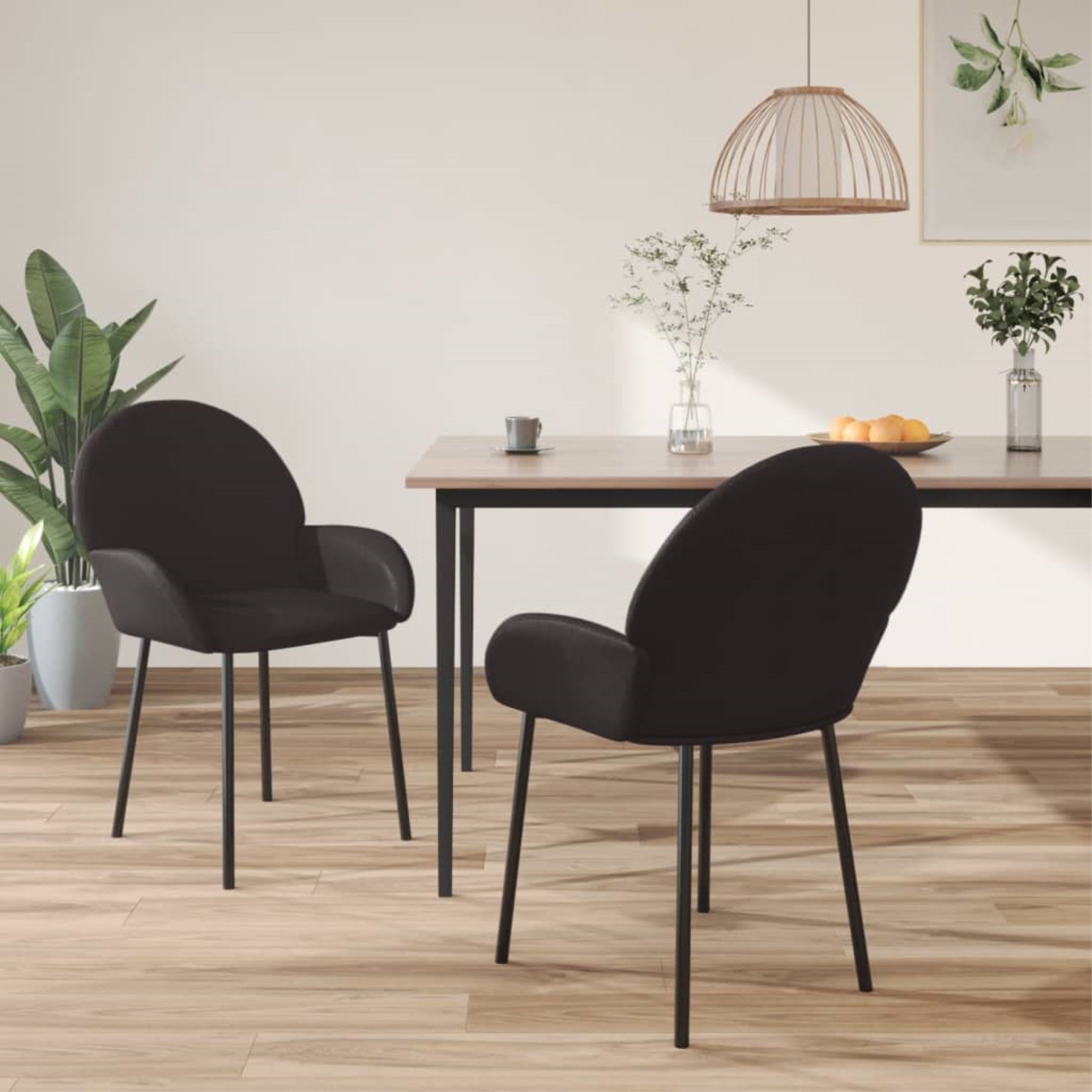 Vidaxl Dining Chairs 2 Pcs Black Faux Leather