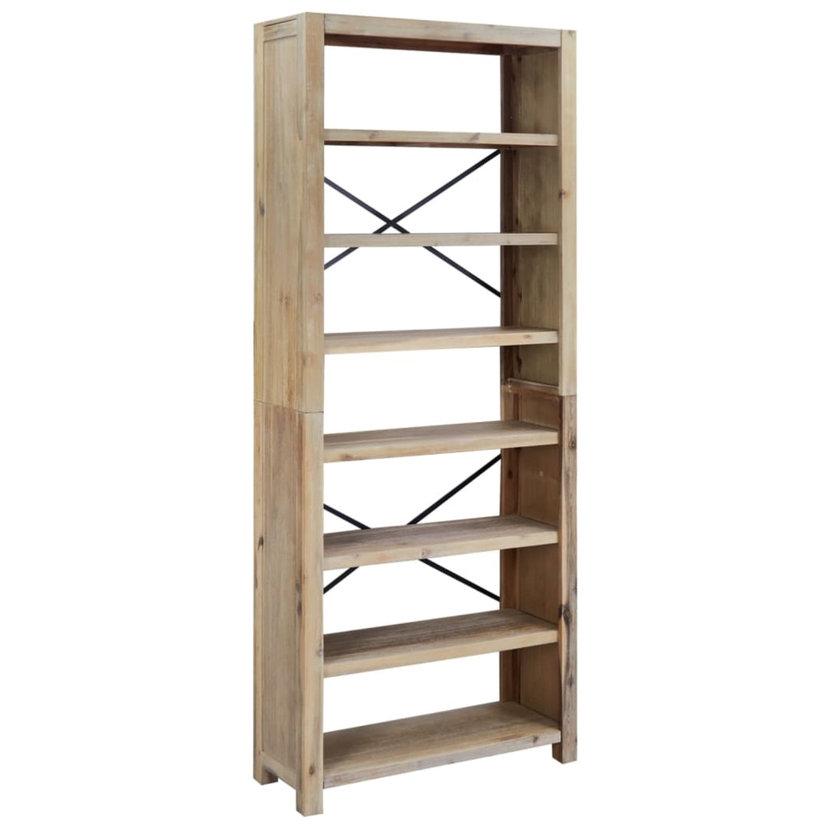 Vidaxl 7-Tier Bookcase 31.5'X11.8'X78.7' Solid Wood Acacia