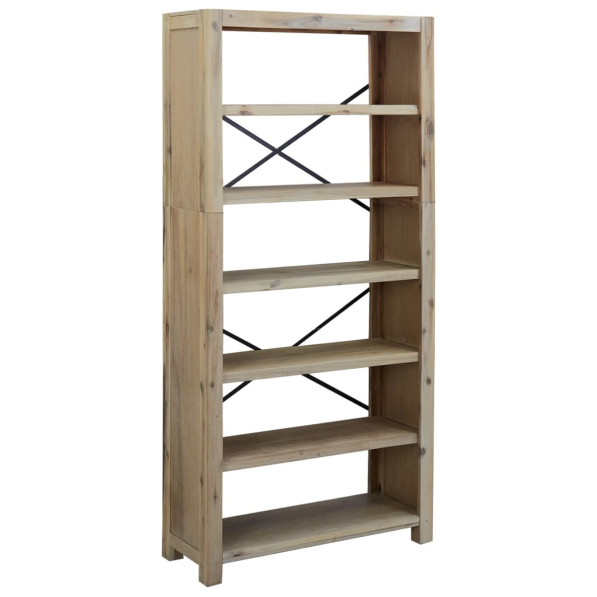 Vidaxl 6-Tier Bookcase 31.5'X11.8'X66.9' Solid Wood Acacia