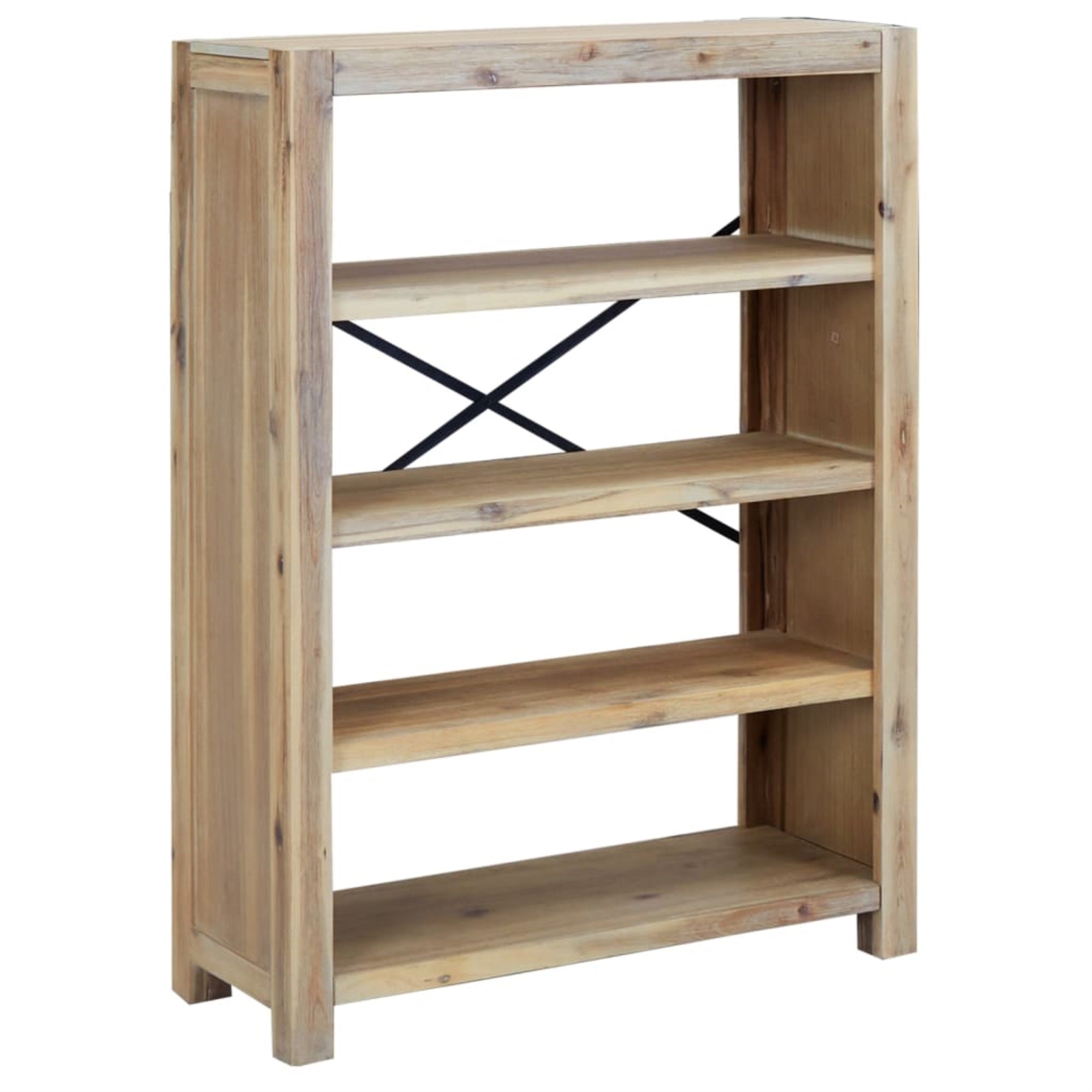 Vidaxl 4-Tier Bookcase 31.5'X11.8'X43.3' Solid Wood Acacia