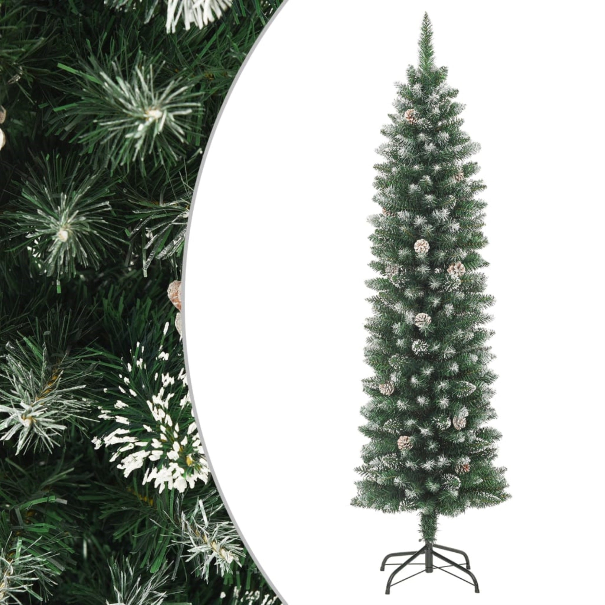 Vidaxl Artificial Slim Christmas Tree With Stand 70.9' Pvc