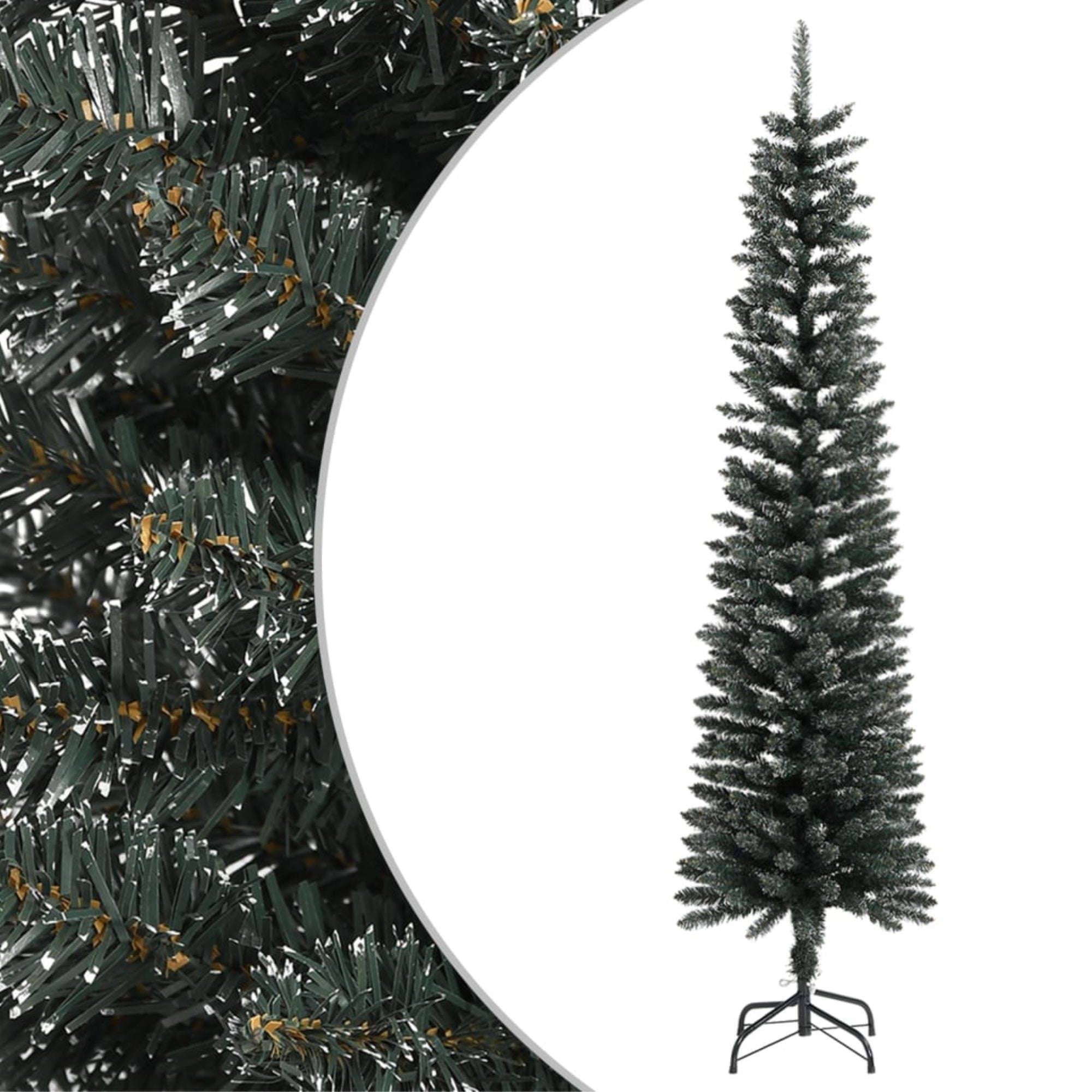 Vidaxl Artificial Slim Christmas Tree With Stand Green 82.7' Pvc
