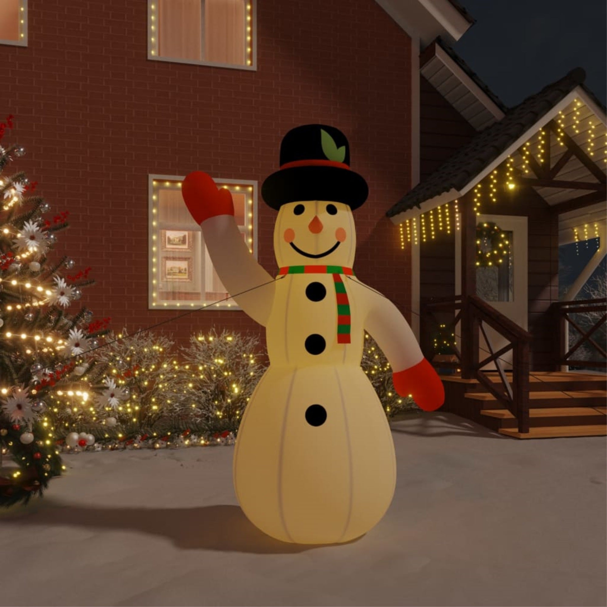 Vidaxl Christmas Inflatable Snowman With Leds 145.7'