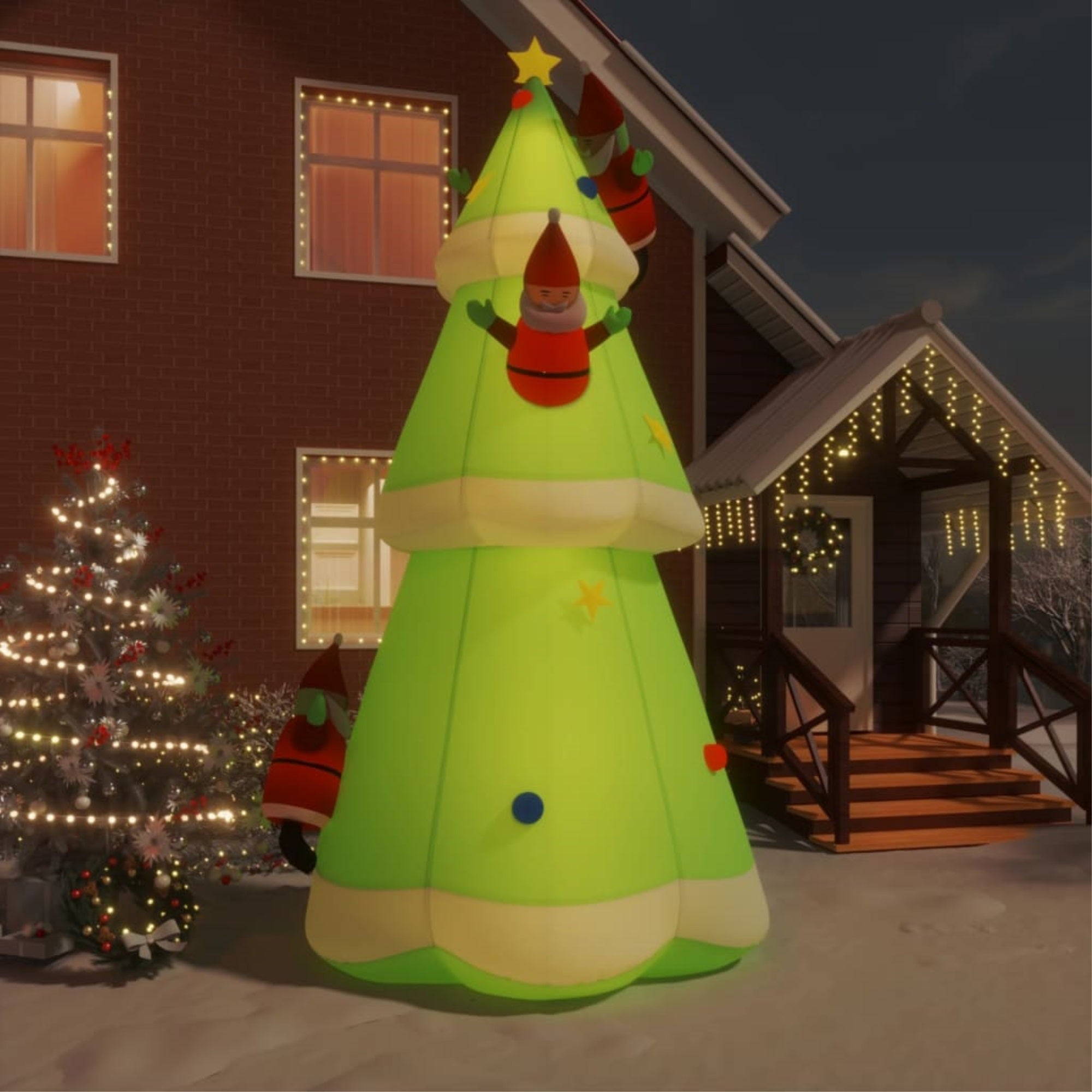 Vidaxl Inflatable Christmas Tree With Leds 196.9'