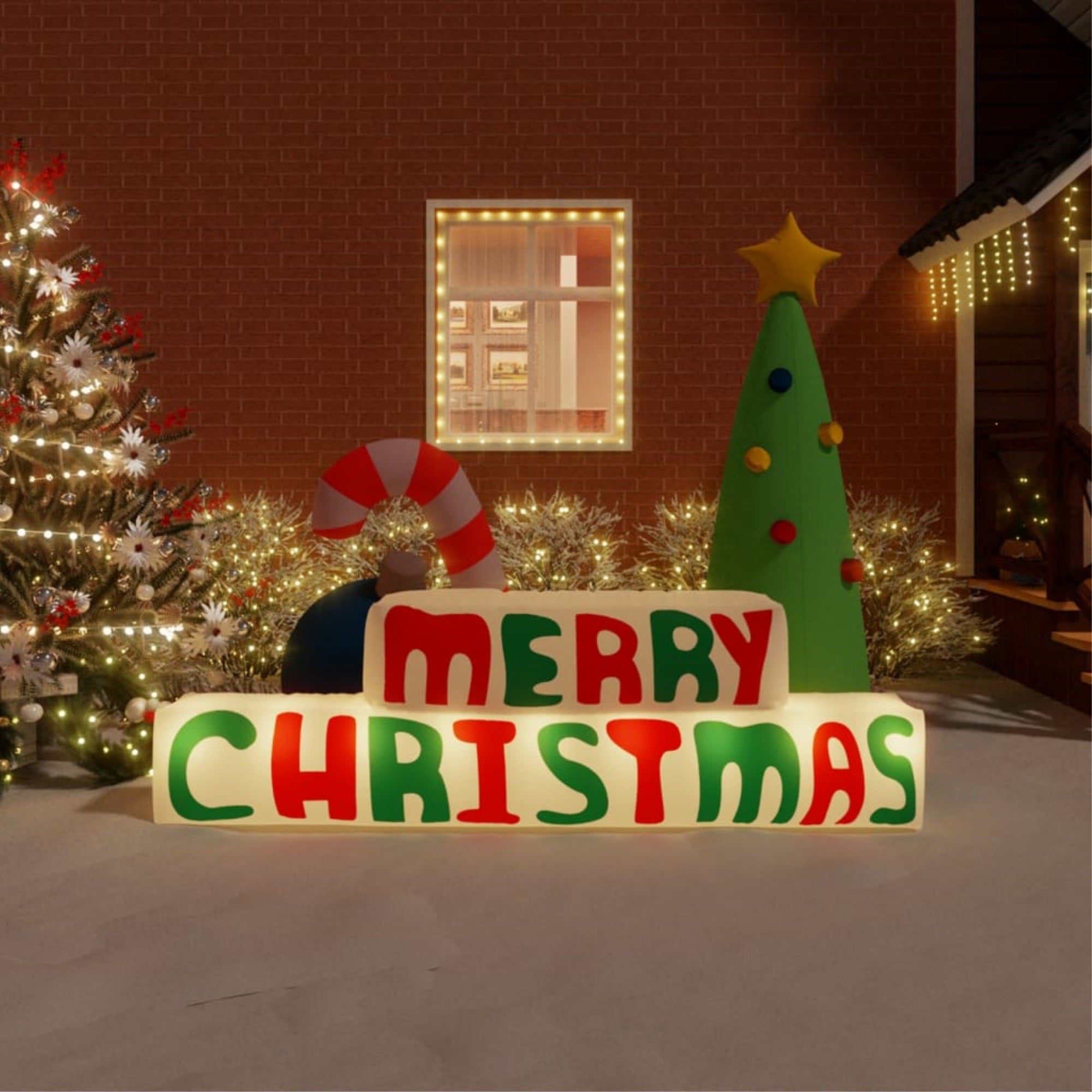 Vidaxl Inflatable Merry Christmas Decoration Led 77.6'