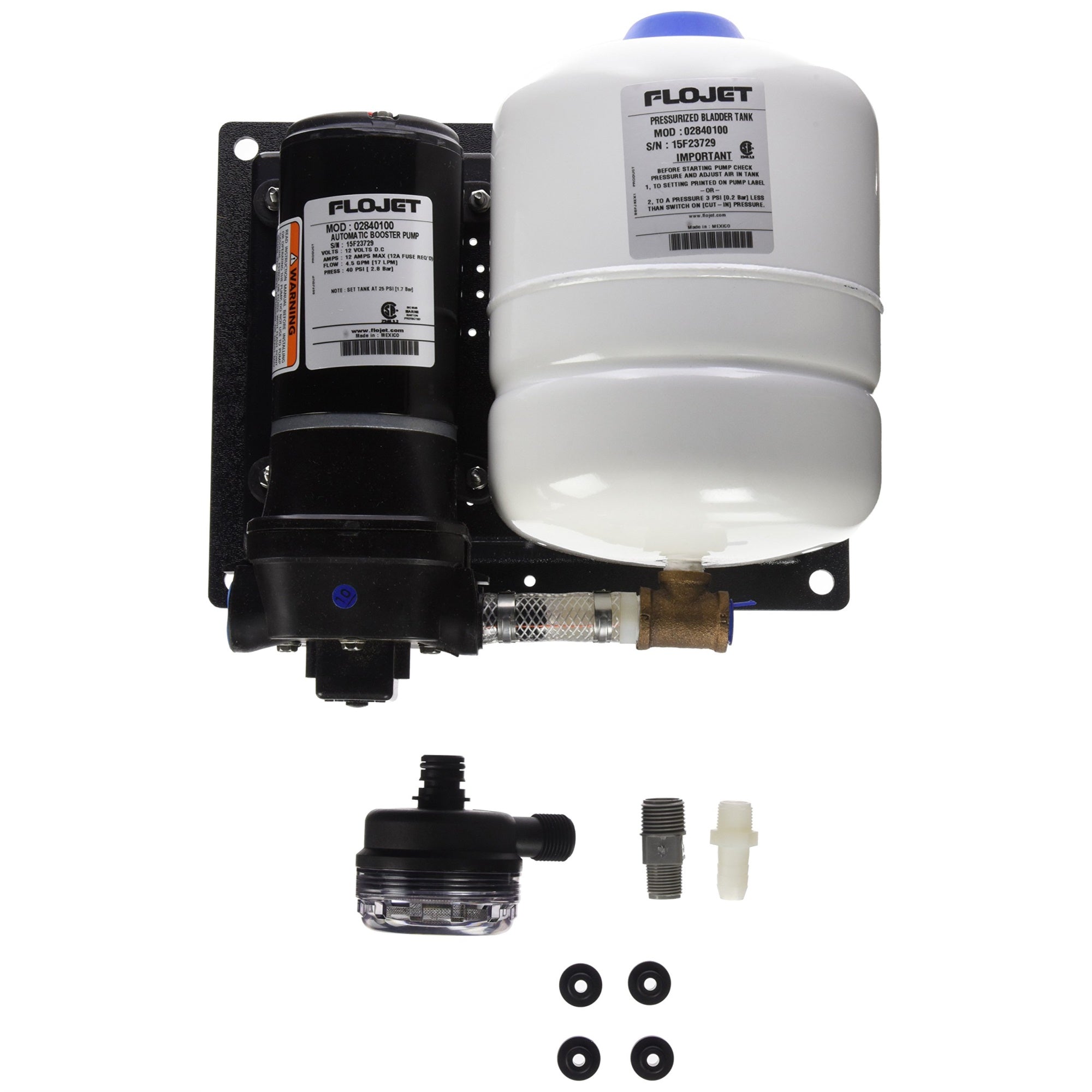 Flojet Water Booster System 12V 4.5 Gpm 40 Psi