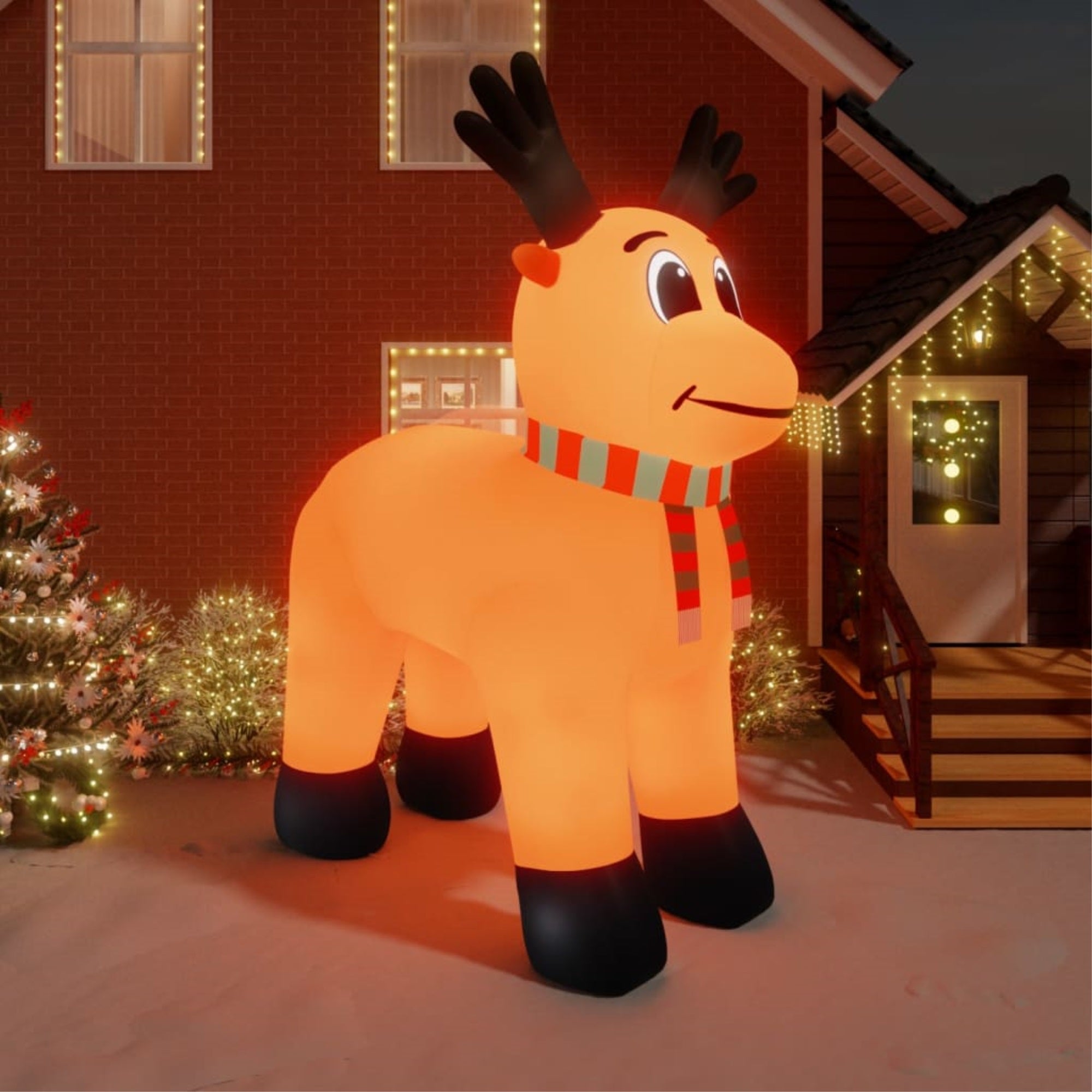 Vidaxl Christmas Inflatable Reindeer With Leds 196.9'