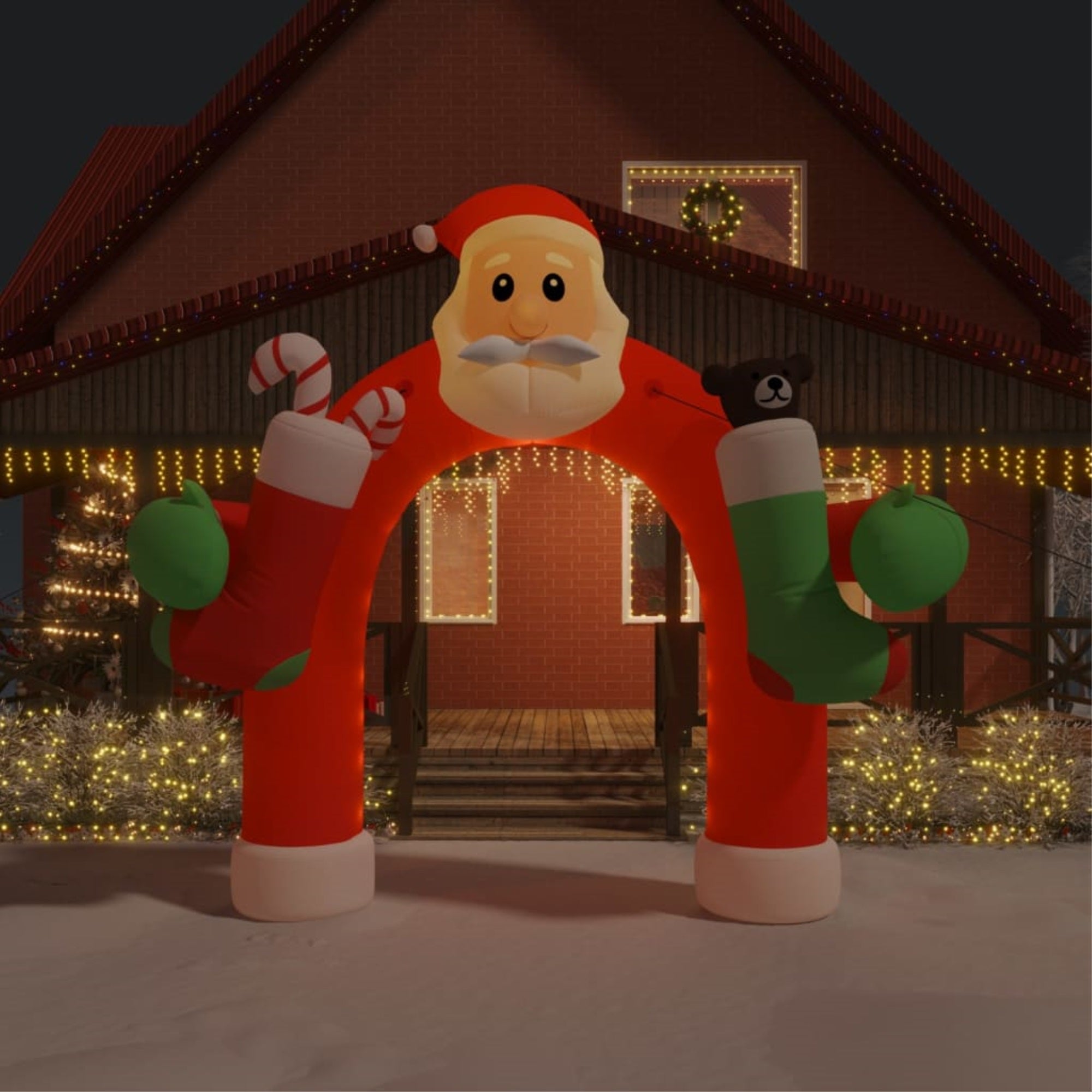 Vidaxl Christmas Inflatable Arch Gate Led 126'