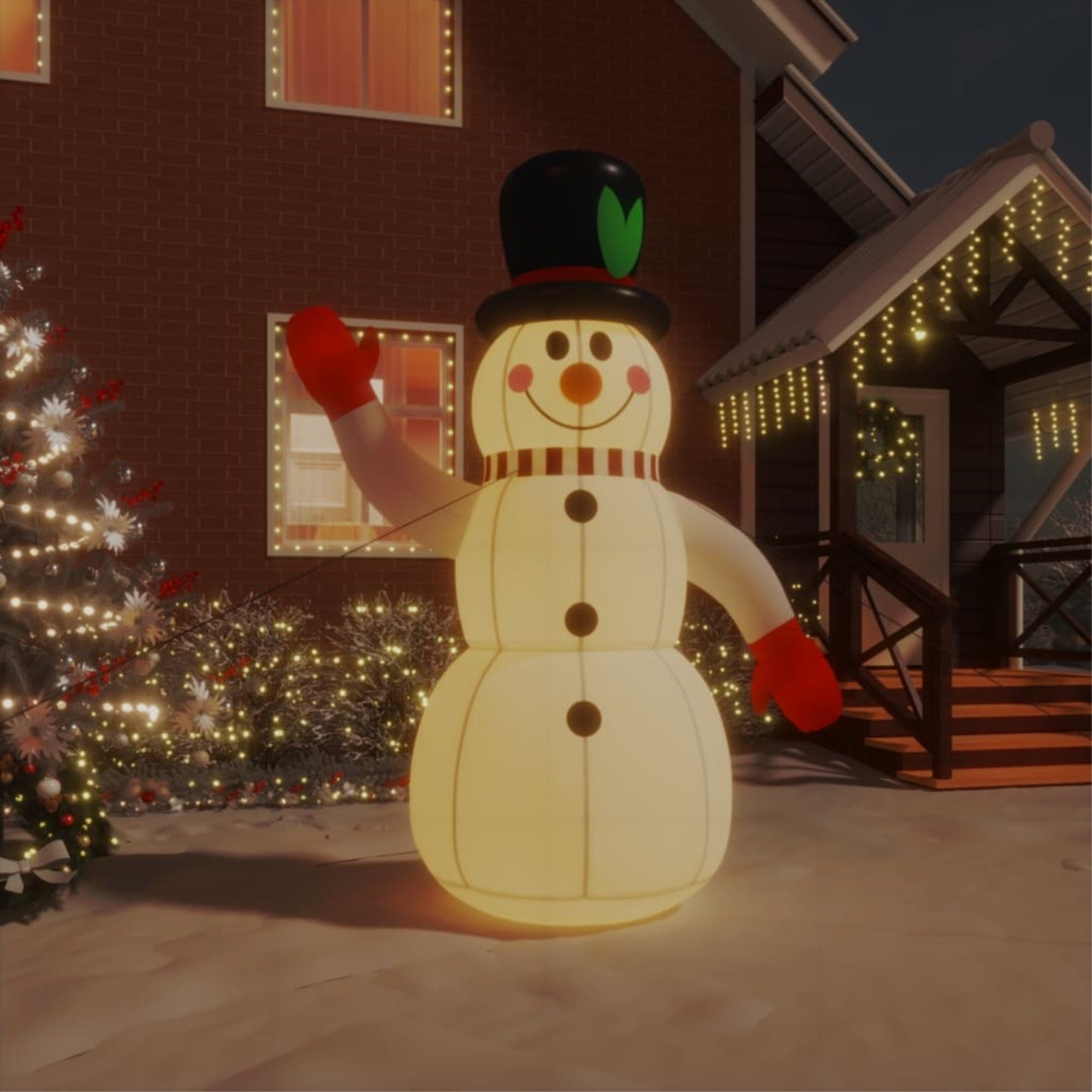 Vidaxl Inflatable Snowman With Leds 94.5'