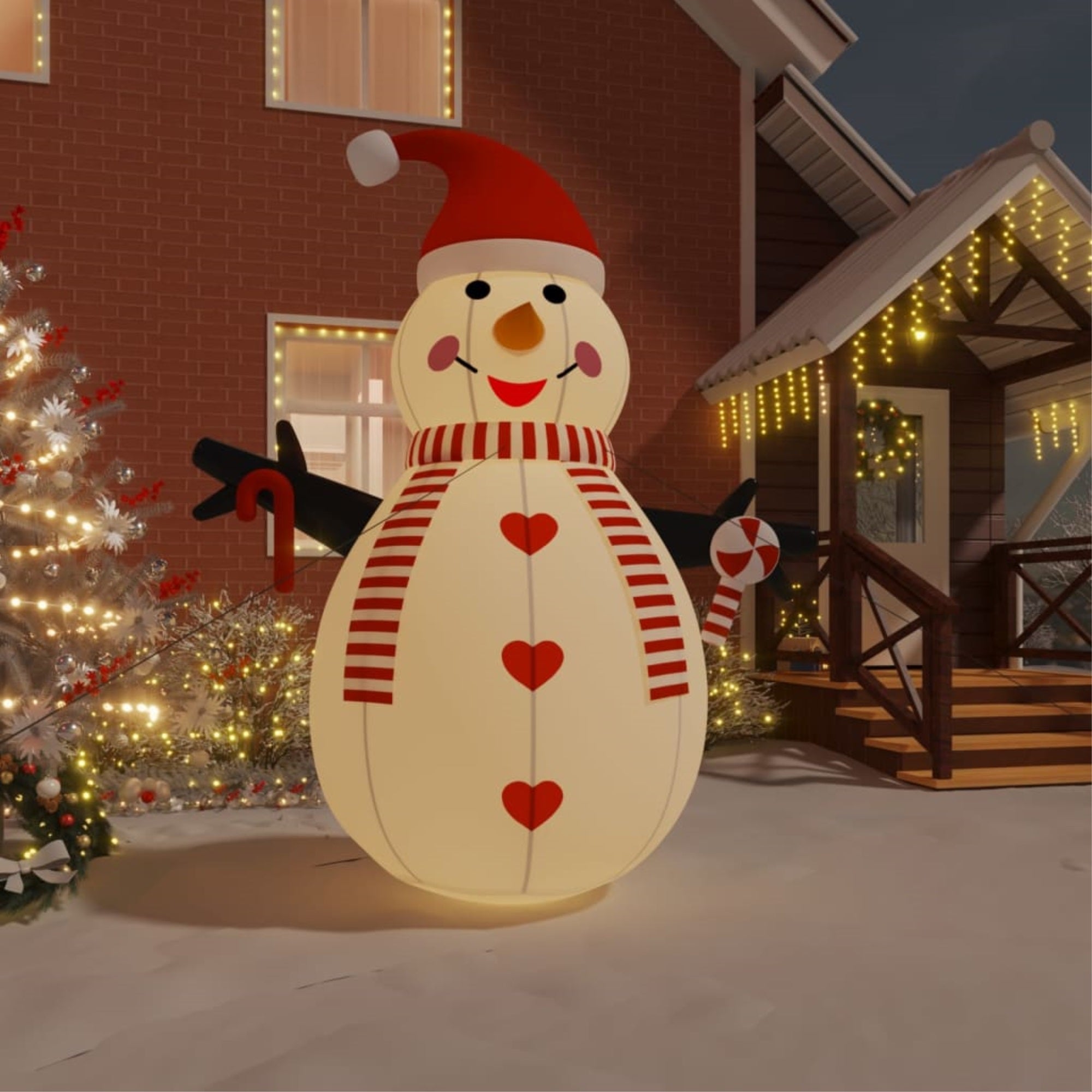 Vidaxl Inflatable Snowman With Leds 141.7'