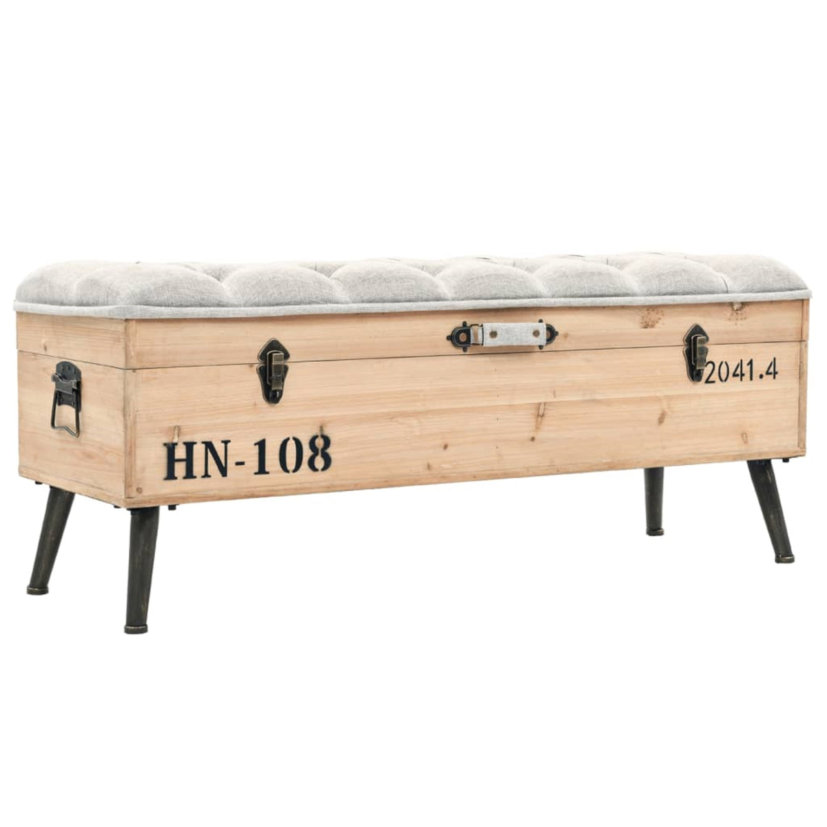Vidaxl Storage Bench 43.3' Solid Wood Fir