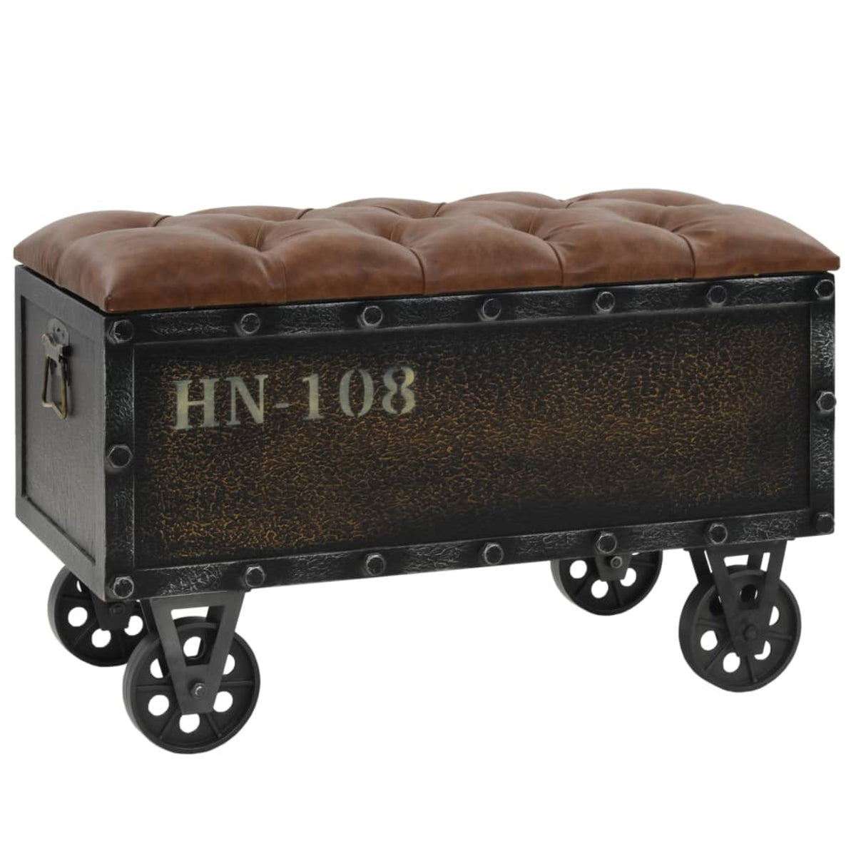 Vidaxl Storage Bench With Castors 31.7' Solid Wood Fir