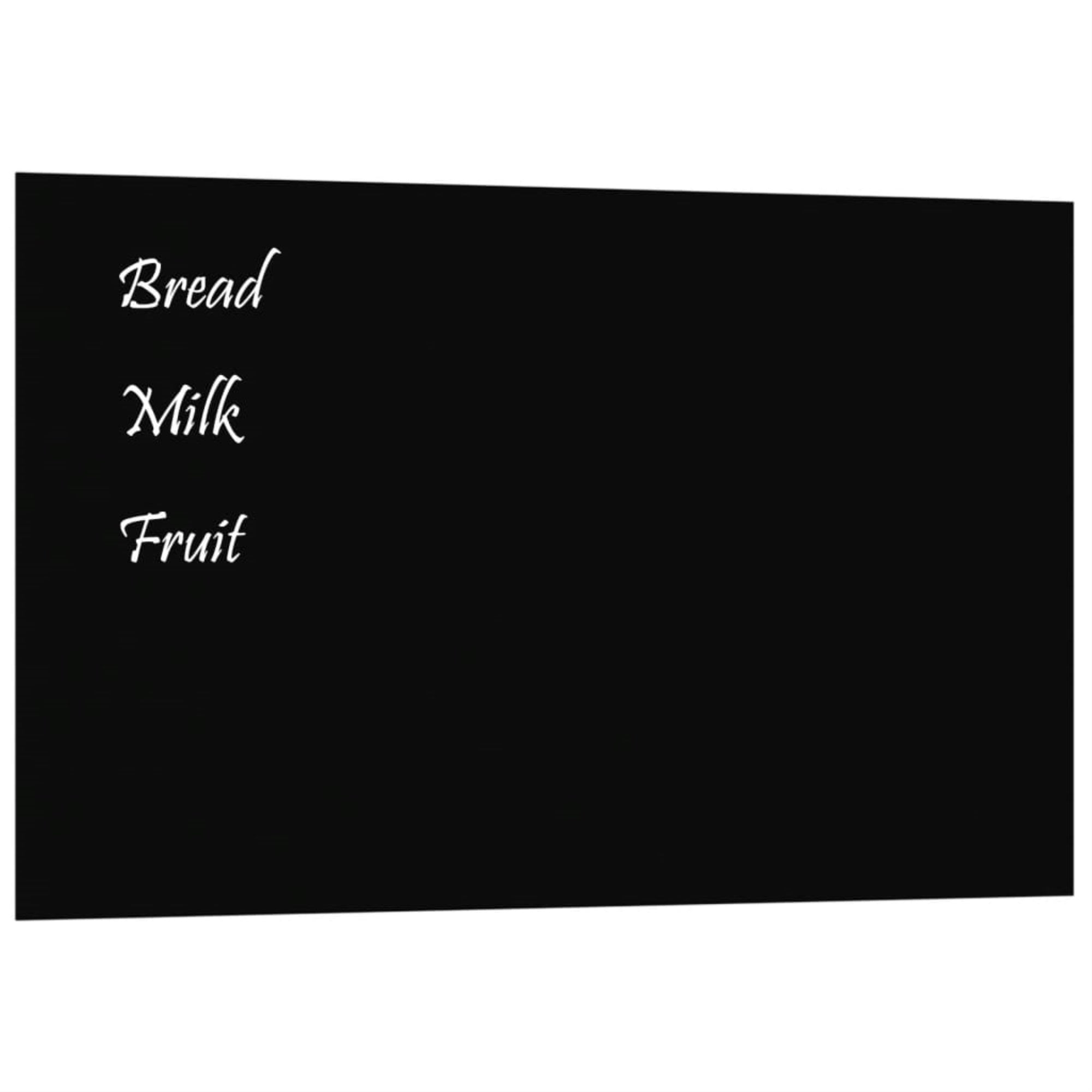 Vidaxl Wall-Mounted Magnetic Board Black 31.5'X19.7' Tempered Glass