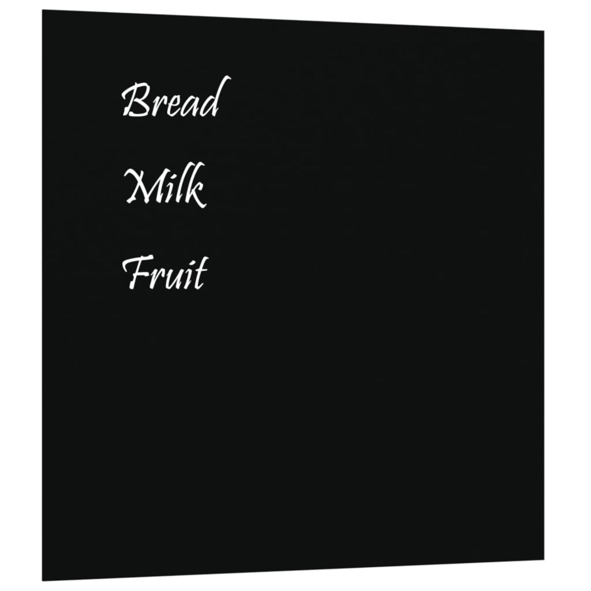 Vidaxl Wall-Mounted Magnetic Board Black 23.6'X23.6'Tempered Glass