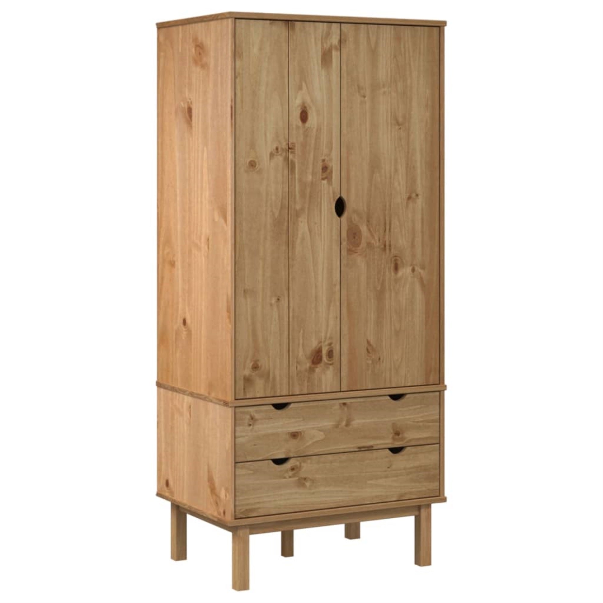 Vidaxl Wardrobe Otta 30.1'X20.9'X67.7' Solid Wood Pine