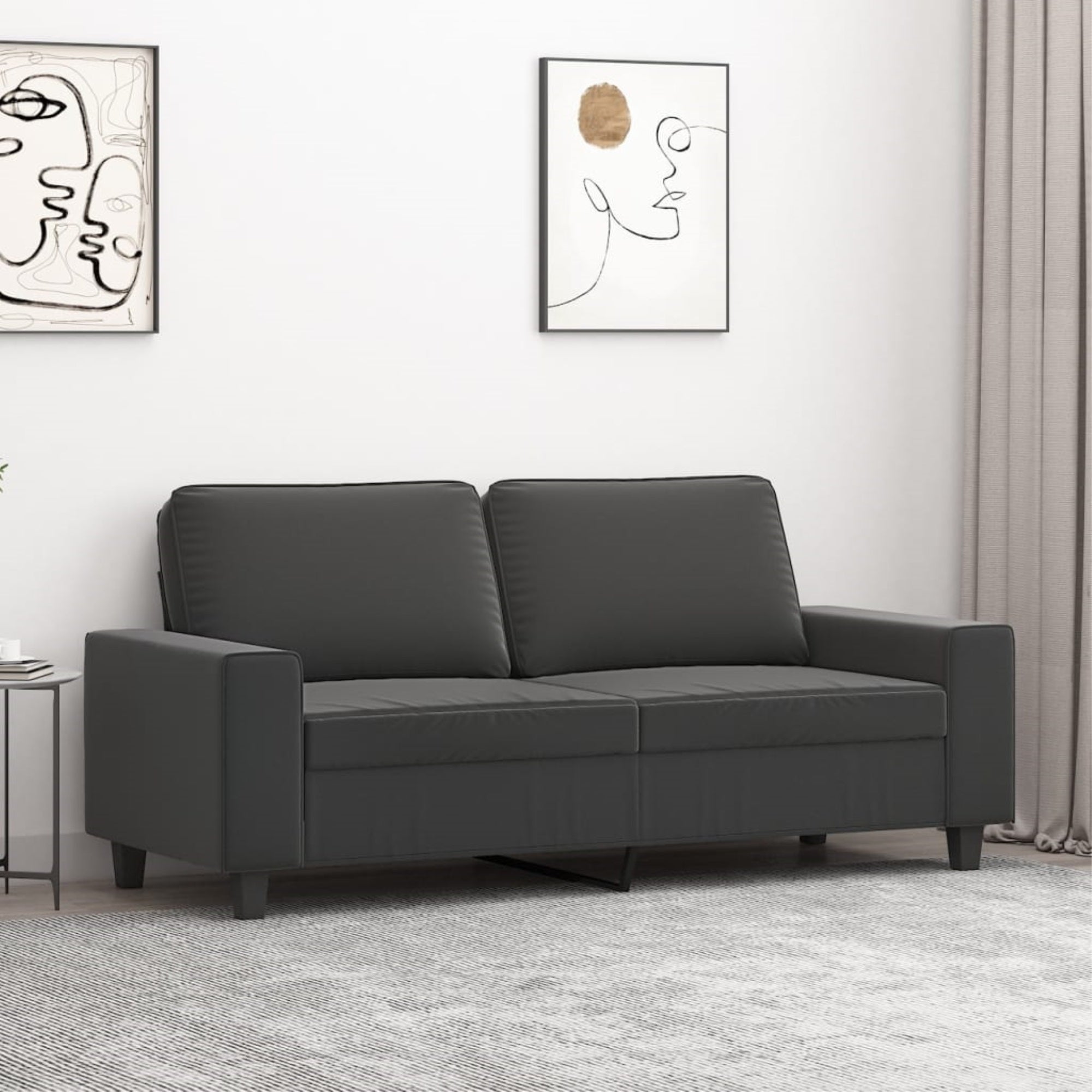 Vidaxl 2-Seater Sofa Dark Gray 55.1' Microfiber Fabric