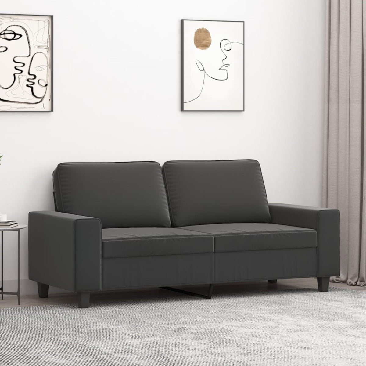 Vidaxl 2-Seater Sofa Dark Gray 55.1' Microfiber Fabric