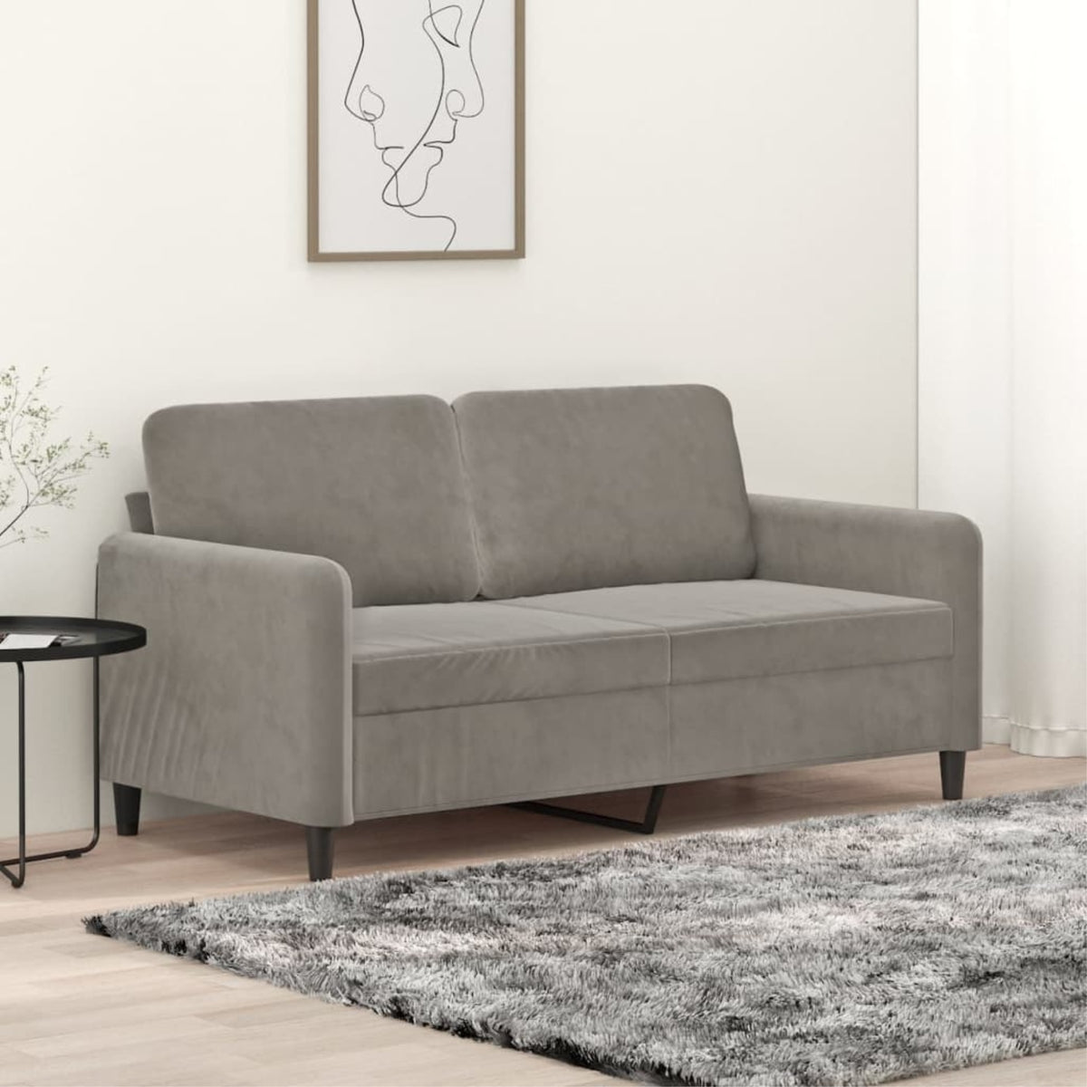 Vidaxl 2-Seater Sofa Light Gray 55.1' Velvet