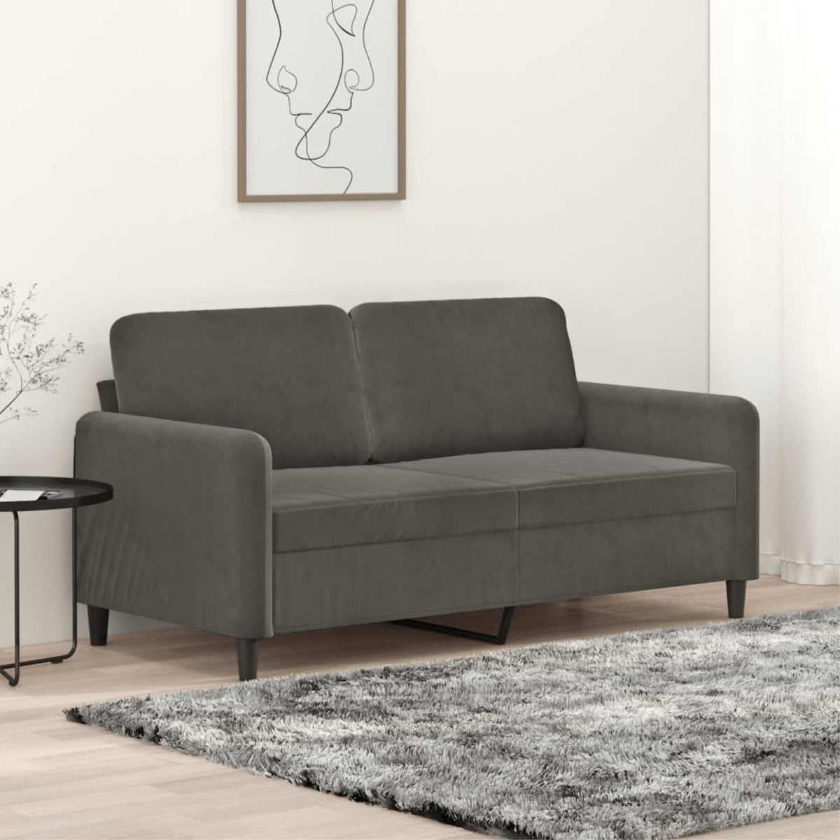 Vidaxl 2-Seater Sofa Dark Gray 55.1' Velvet