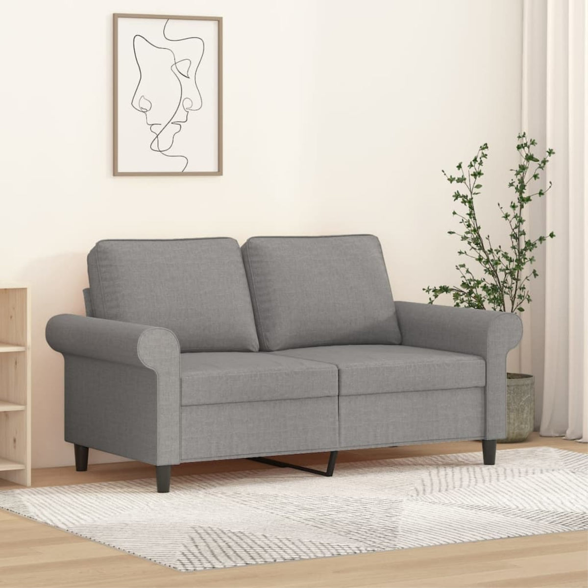 Vidaxl 2-Seater Sofa Light Gray 47.2' Fabric
