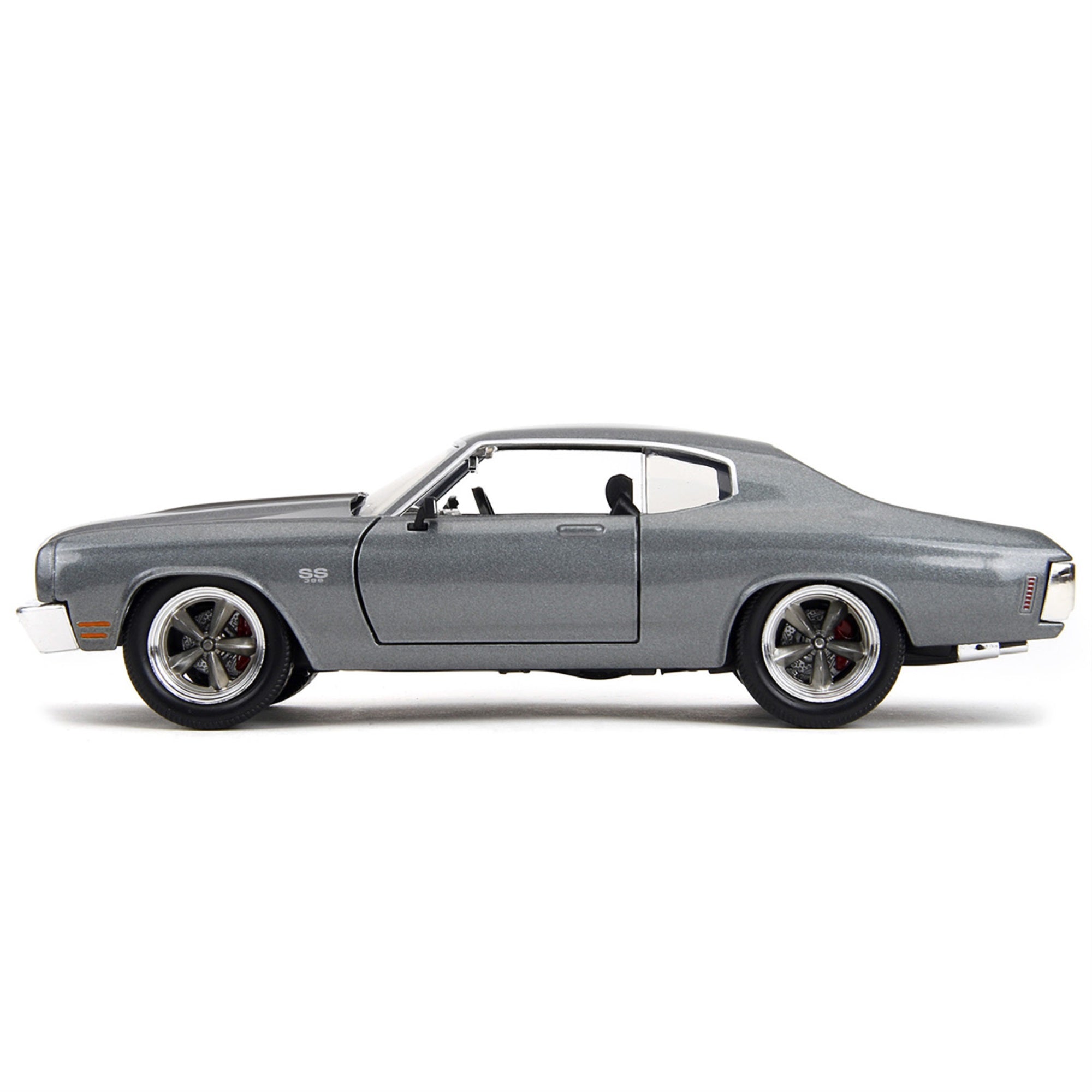 1970 Chevrolet Chevelle SS Gray Metallic with Black Stripes “Fast & Furious” (2009) Movie “Fast & Furious” Series 1/24 Diecast Model Car by Jada