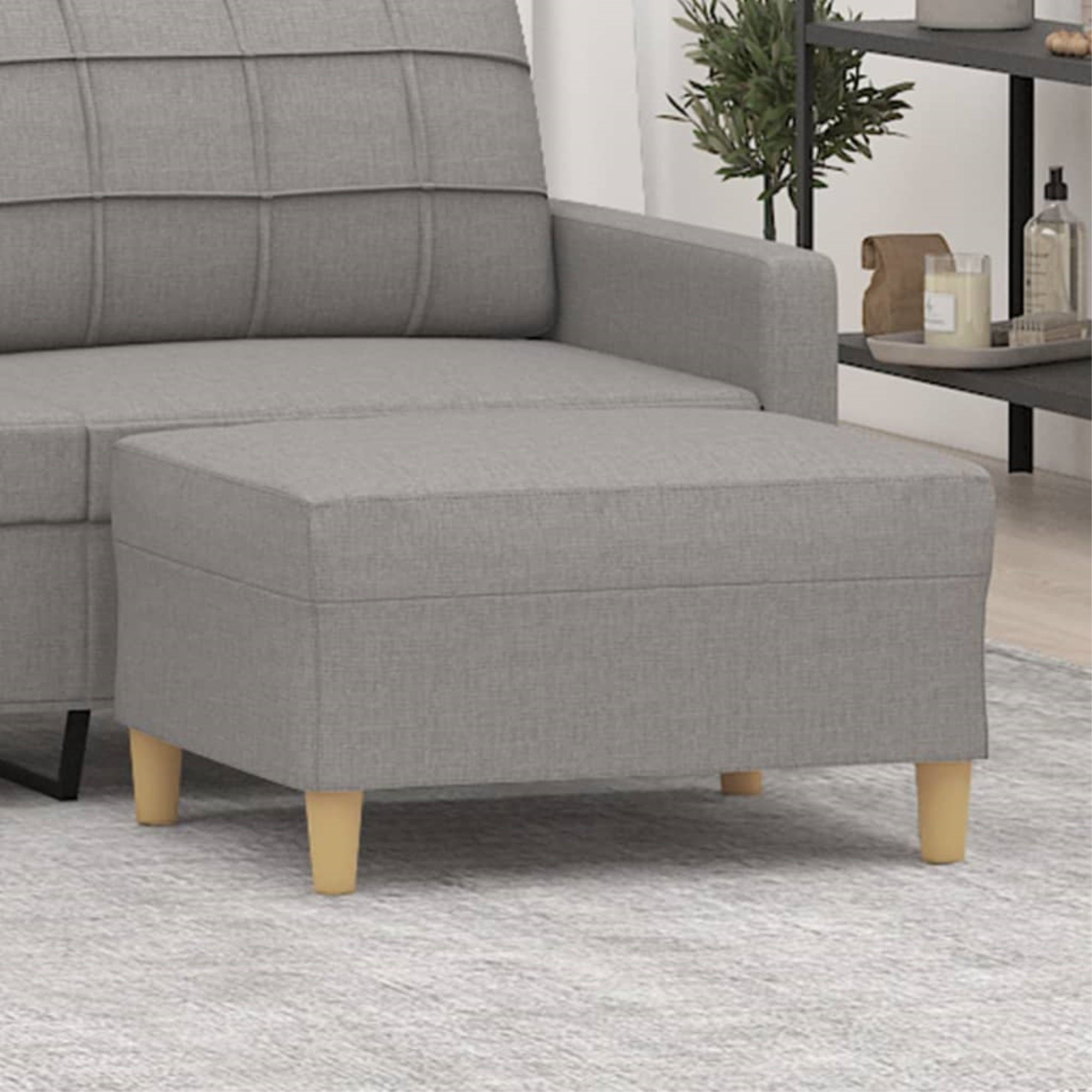 Vidaxl Footstool Light Gray 27.6'X21.7'X16.1' Fabric
