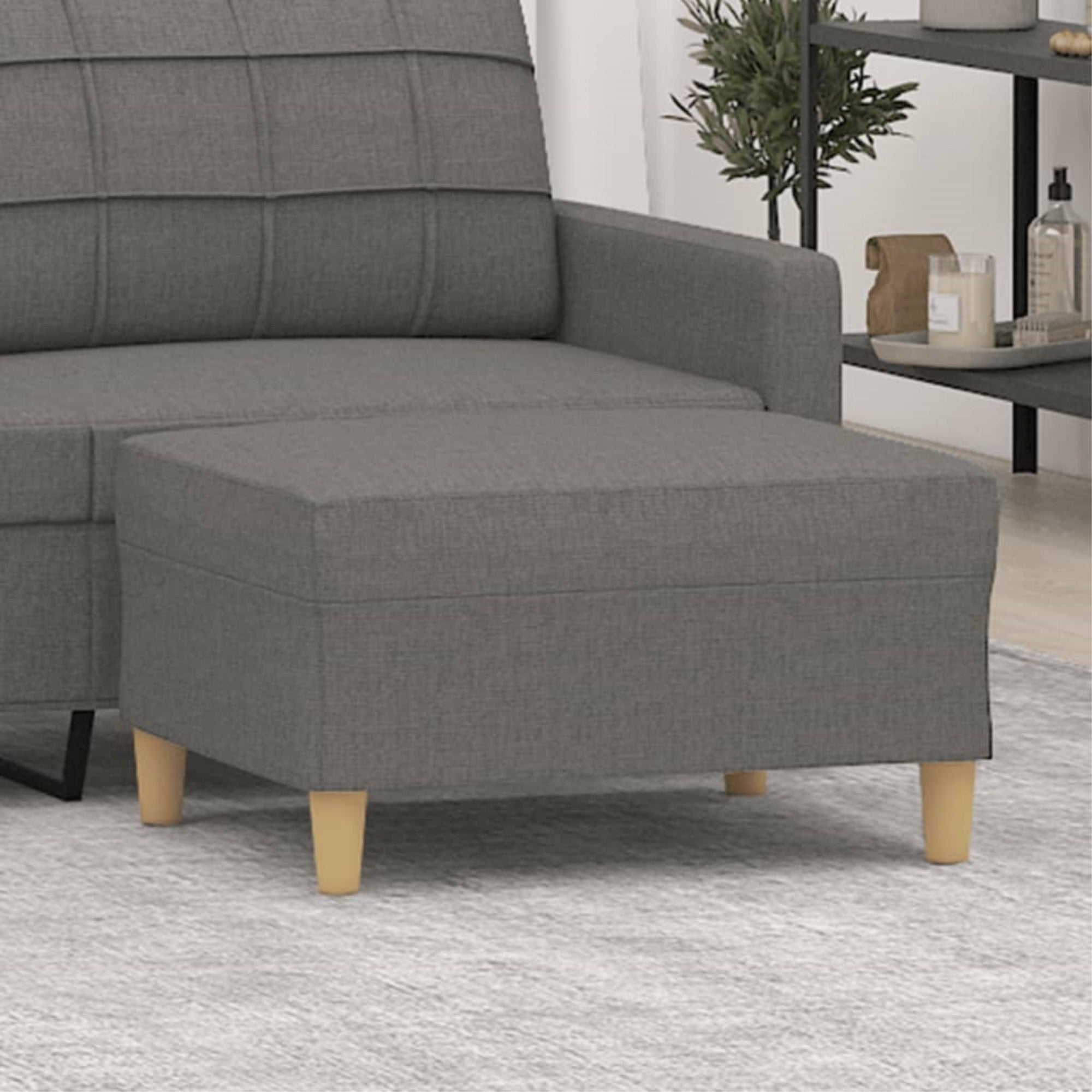 Vidaxl Footstool Dark Gray 27.6'X21.7'X16.1' Fabric