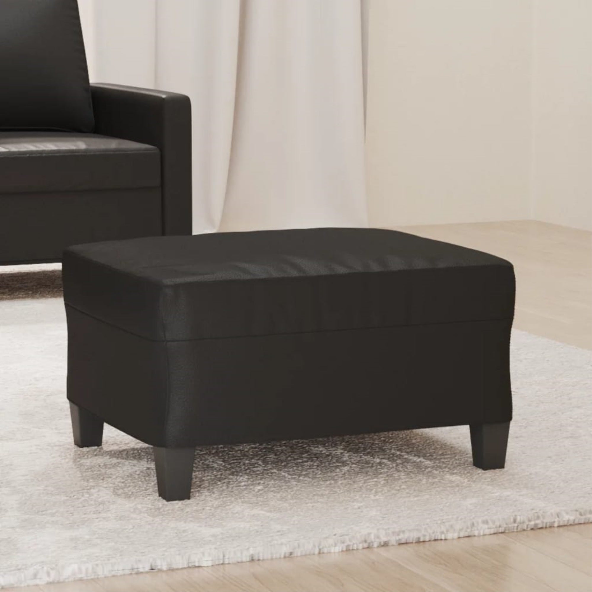 Vidaxl Footstool Black 27.6'X21.7'X16.1' Faux Leather