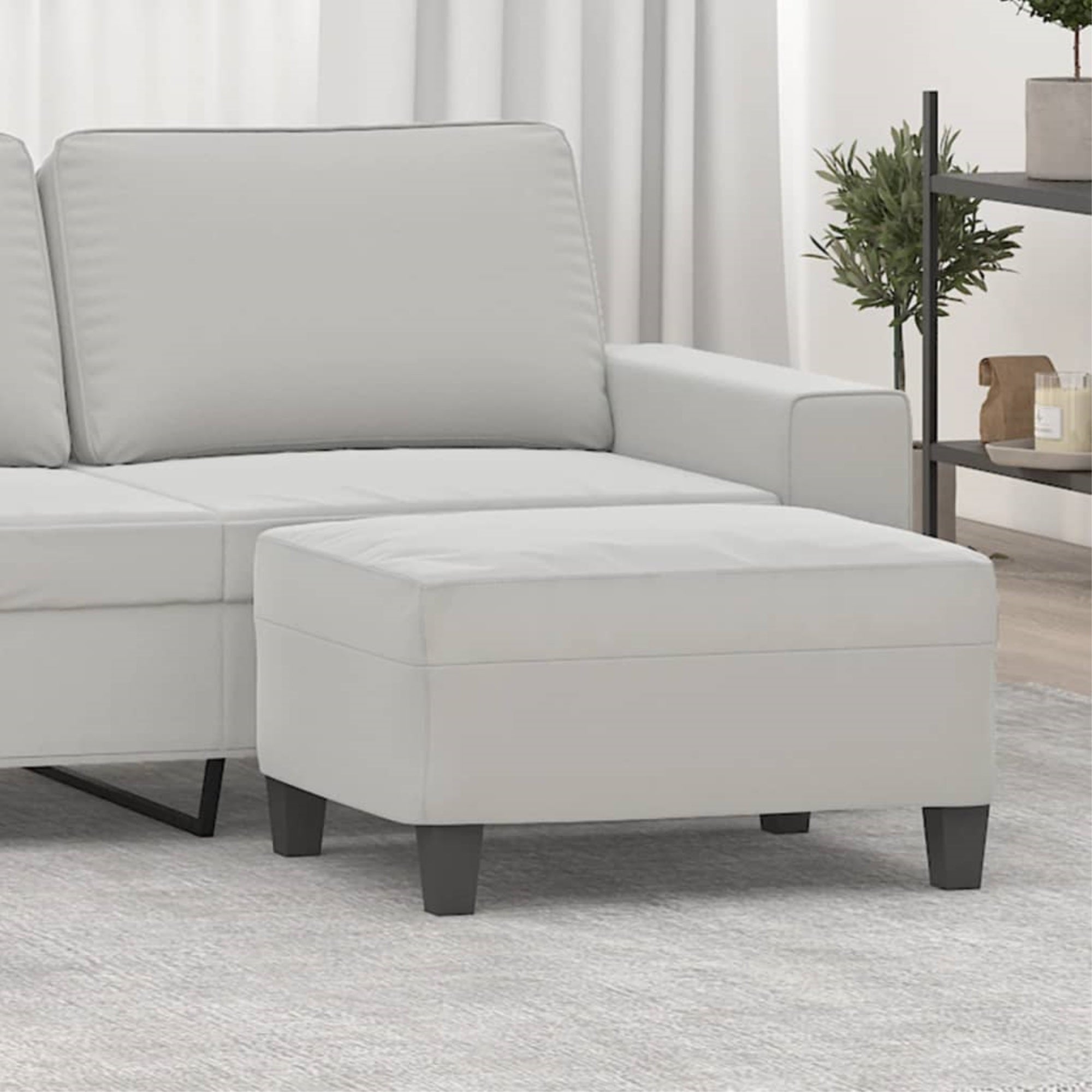 Vidaxl Footstool Light Gray 27.6'X21.7'X16.1' Microfiber Fabric