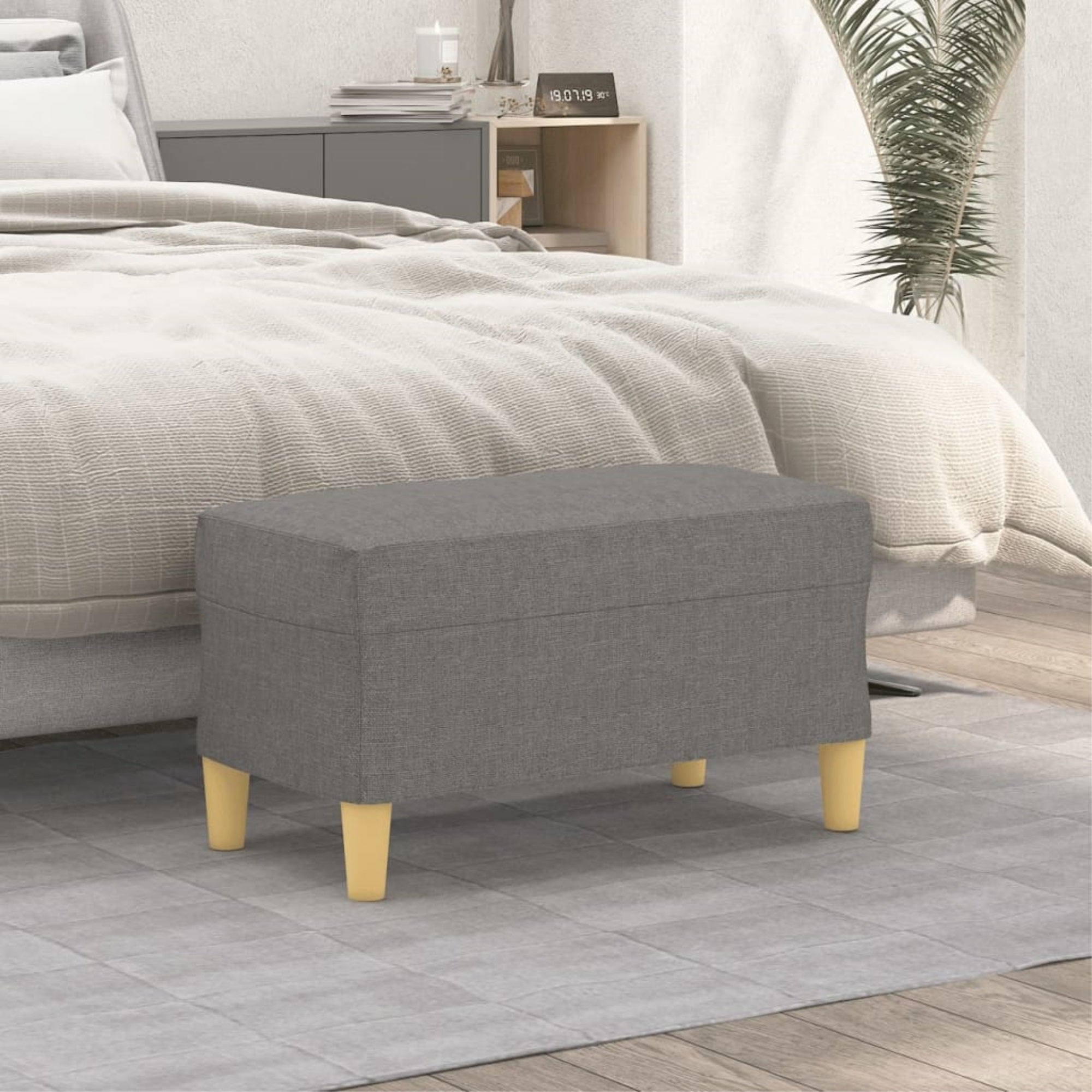 Vidaxl Bench Dark Gray 27.6'X13.8'X16.1' Fabric