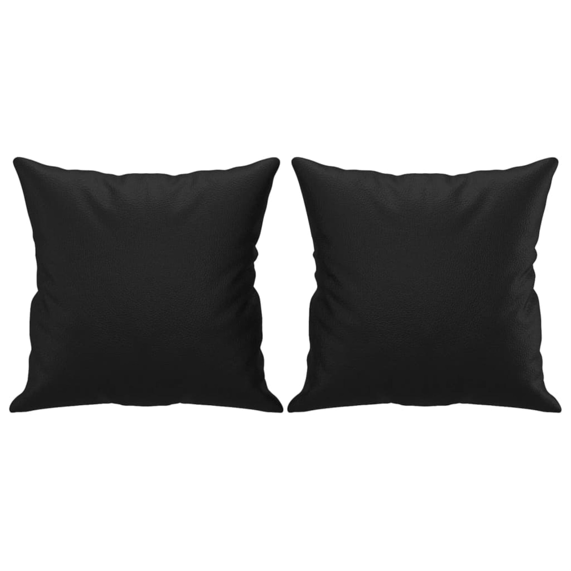 Vidaxl Throw Pillows 2 Pcs Black 15.7'X15.7' Faux Leather