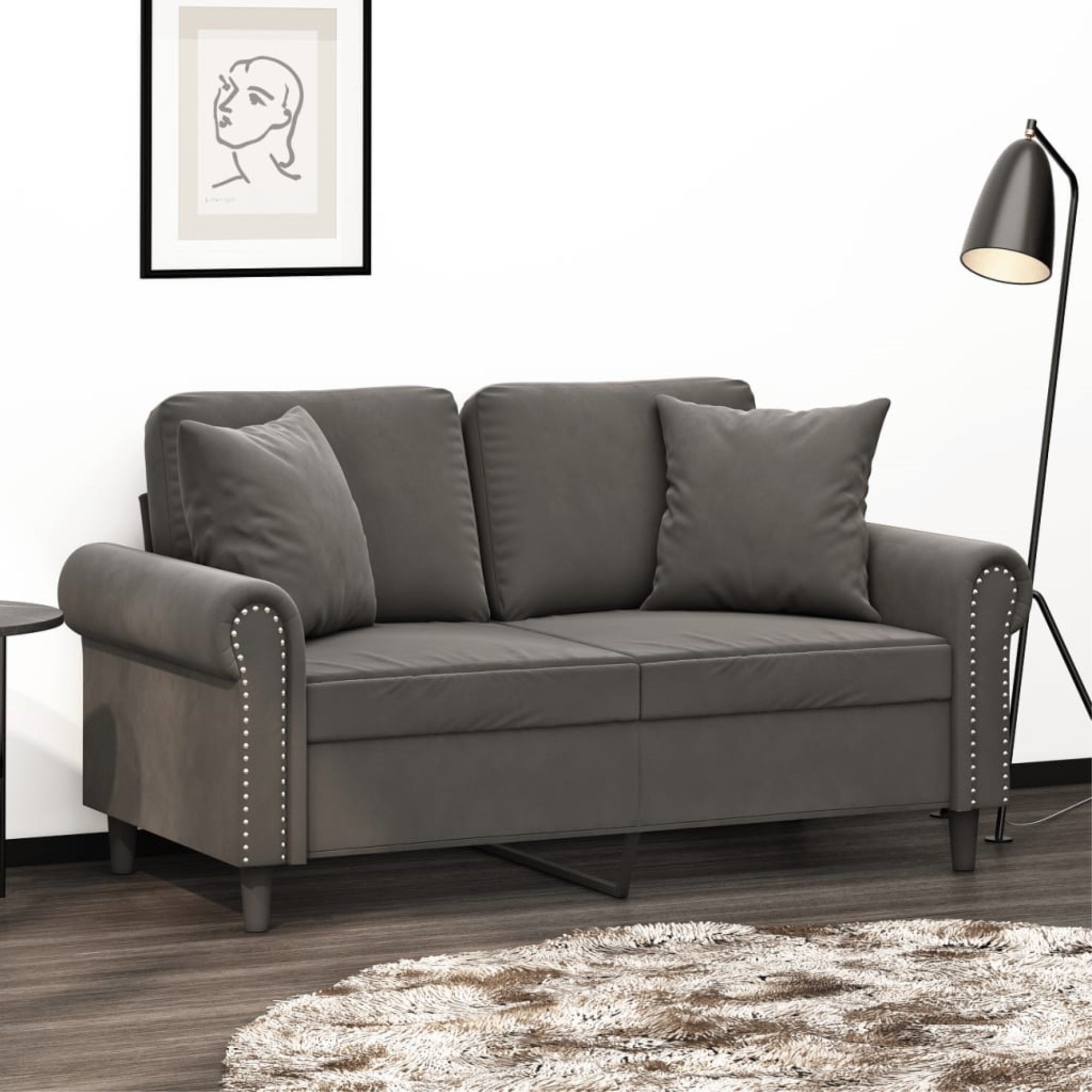 Vidaxl Throw Pillows 2 Pcs Dark Gray 15.7'X15.7' Velvet