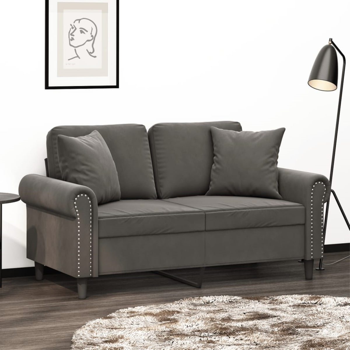 Vidaxl Throw Pillows 2 Pcs Dark Gray 15.7'X15.7' Velvet