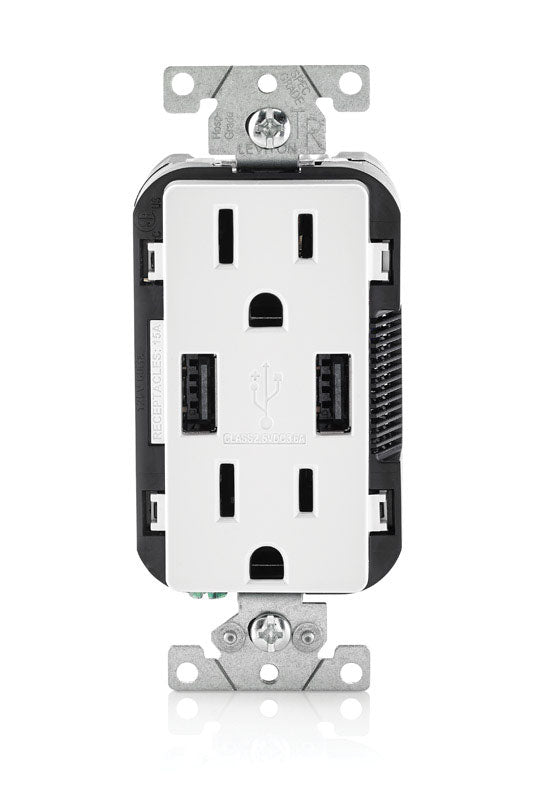 Usb Duplx Receptacle Wht (Pack Of 1)
