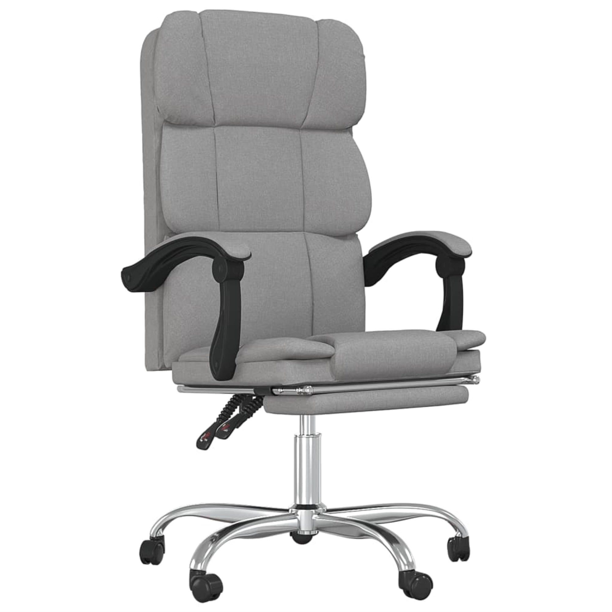 Vidaxl Reclining Office Chair Light Gray Fabric
