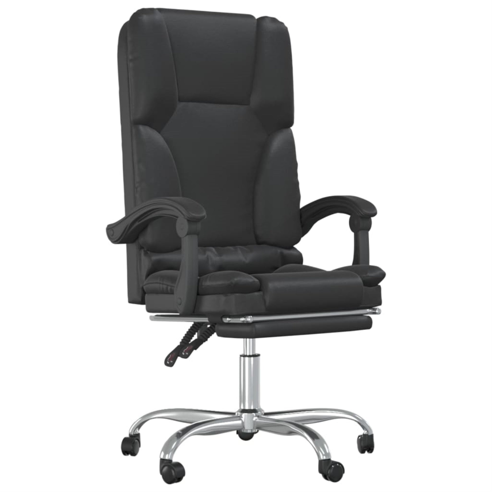 Vidaxl Massage Reclining Office Chair Black Faux Leather