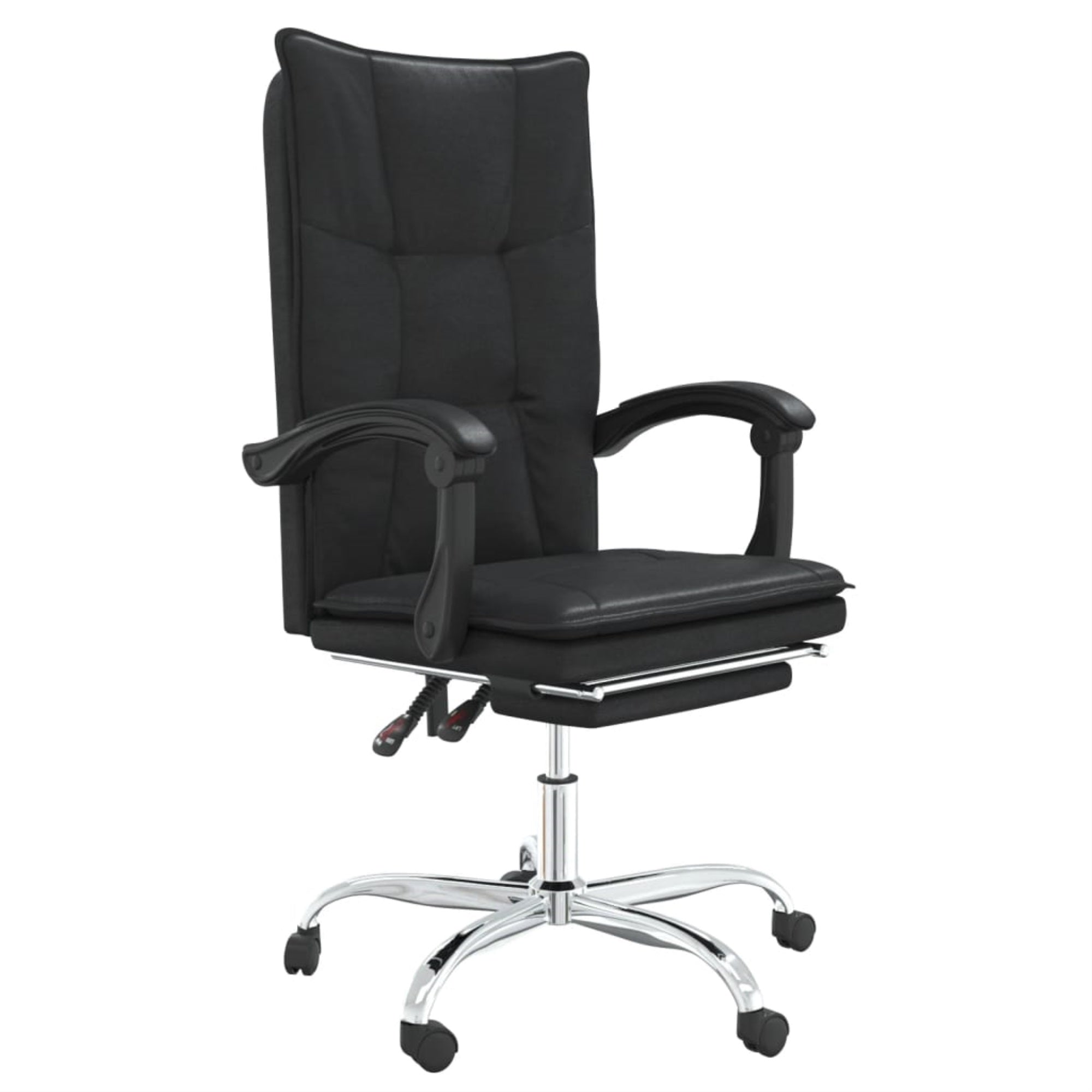 vidaXL Reclining Office Chair Black Faux Leather