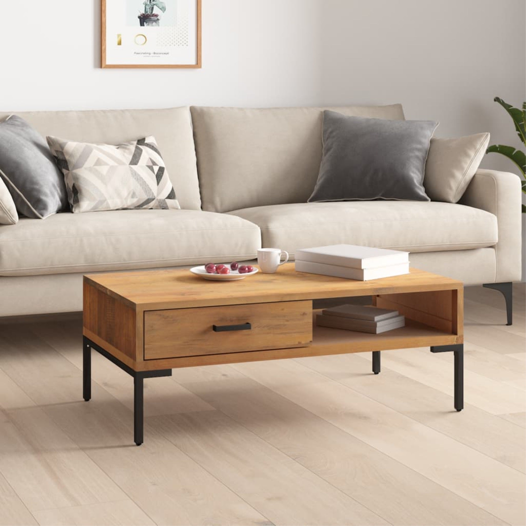 Vidaxl Coffee Table 35.4'X19.7'X13.8' Solid Wood Pine