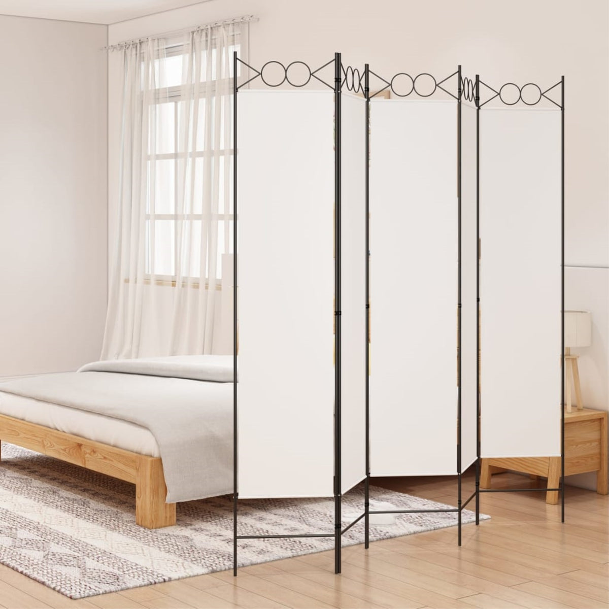 Vidaxl 5-Panel Room Divider White 78.7'X78.7' Fabric