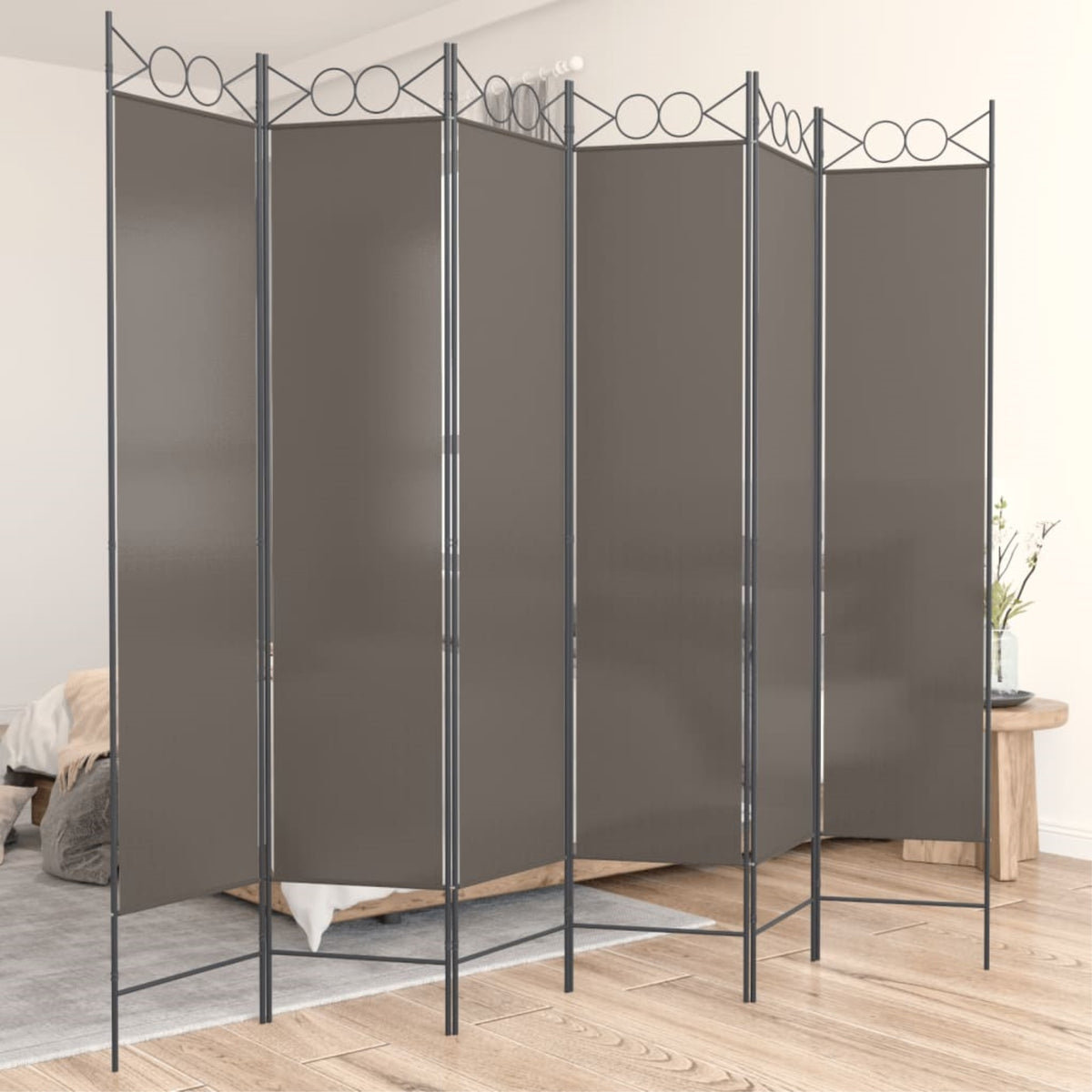 Vidaxl 6-Panel Room Divider Anthracite 94.5'X78.7' Fabric