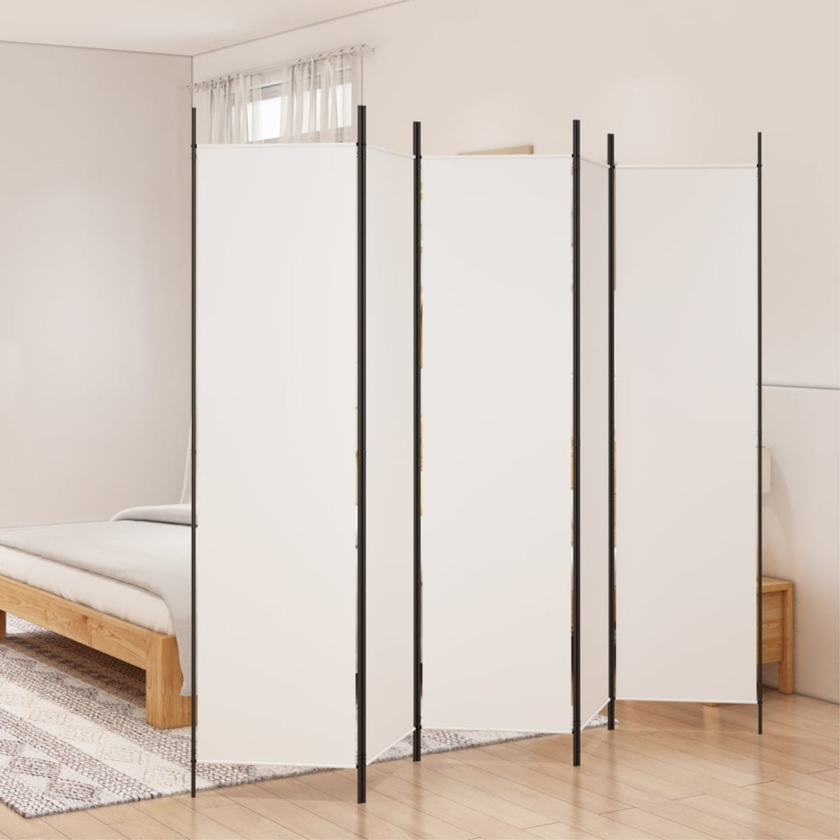 Vidaxl 5-Panel Room Divider White 98.4'X78.7' Fabric