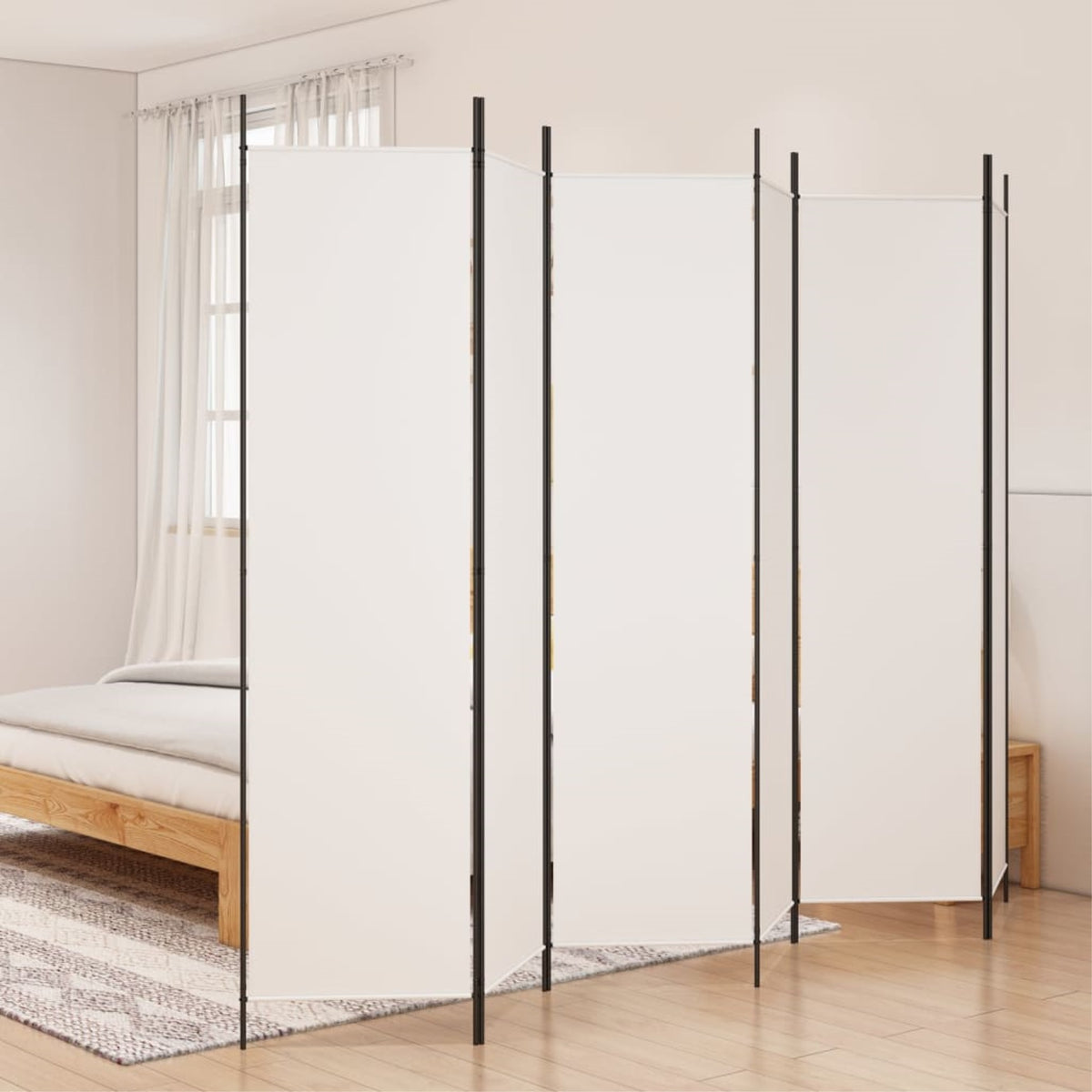 Vidaxl 6-Panel Room Divider White 118.1'X78.7' Fabric